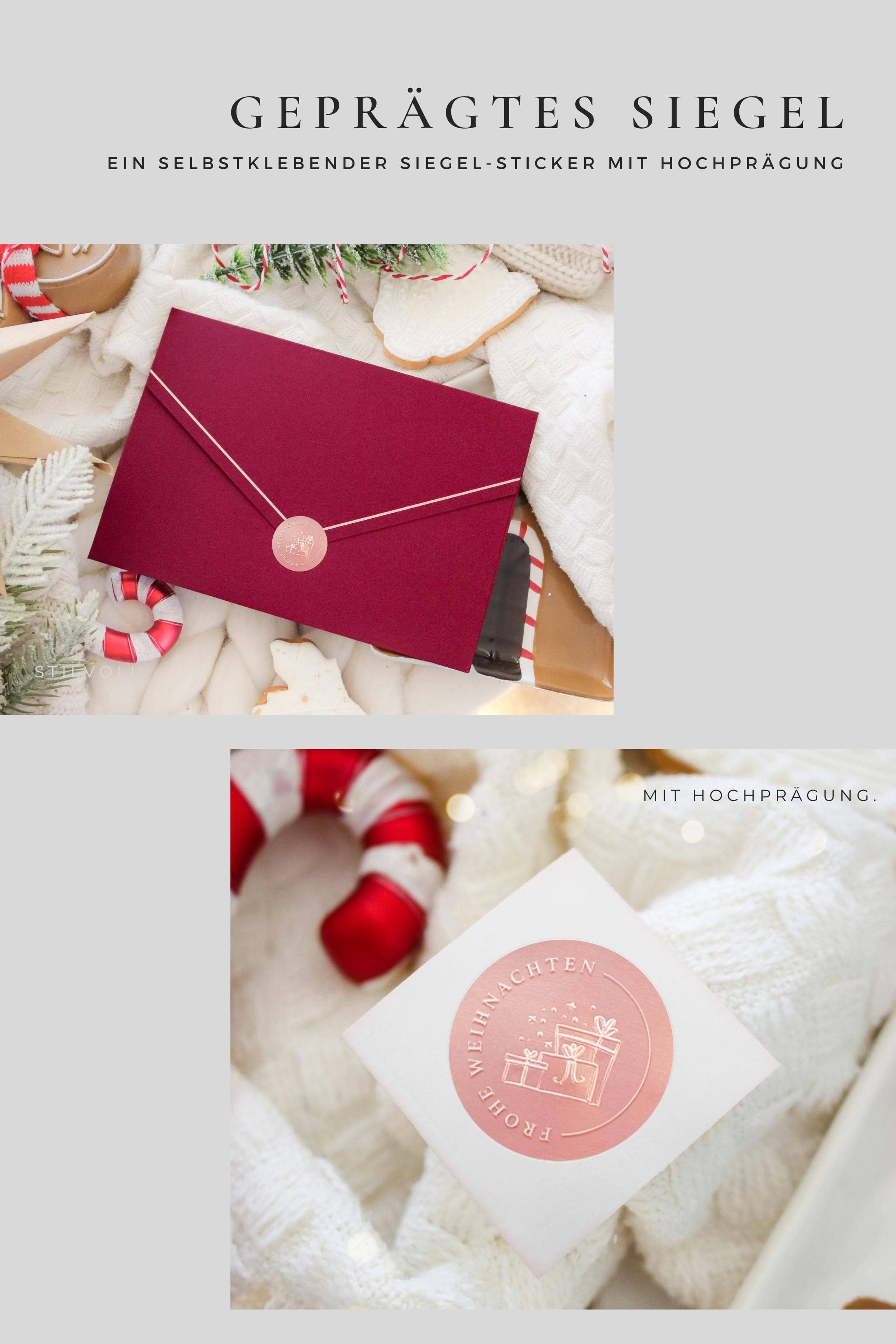 Edle Weihnachtskarte GREY