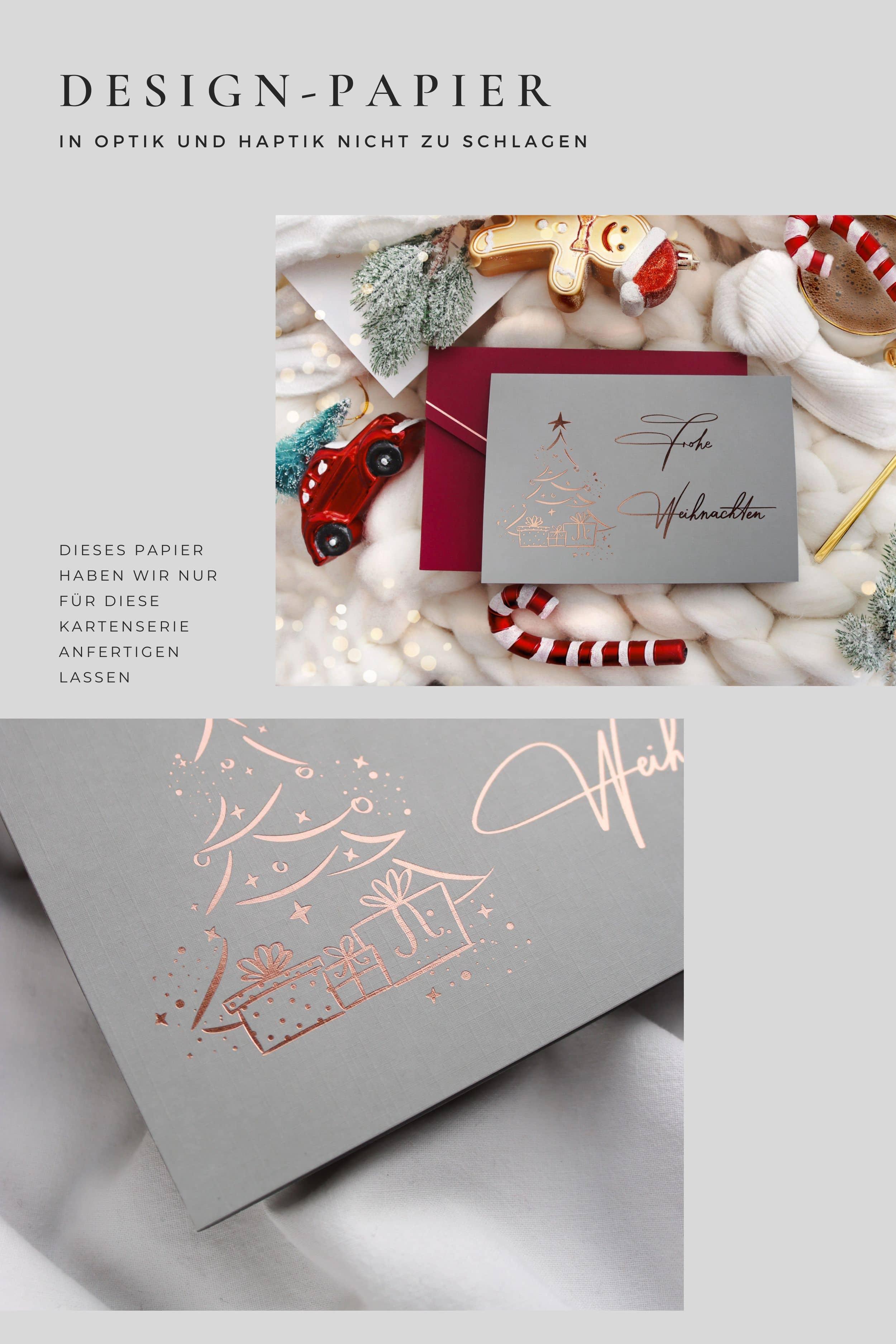 Edle Weihnachtskarte GREY