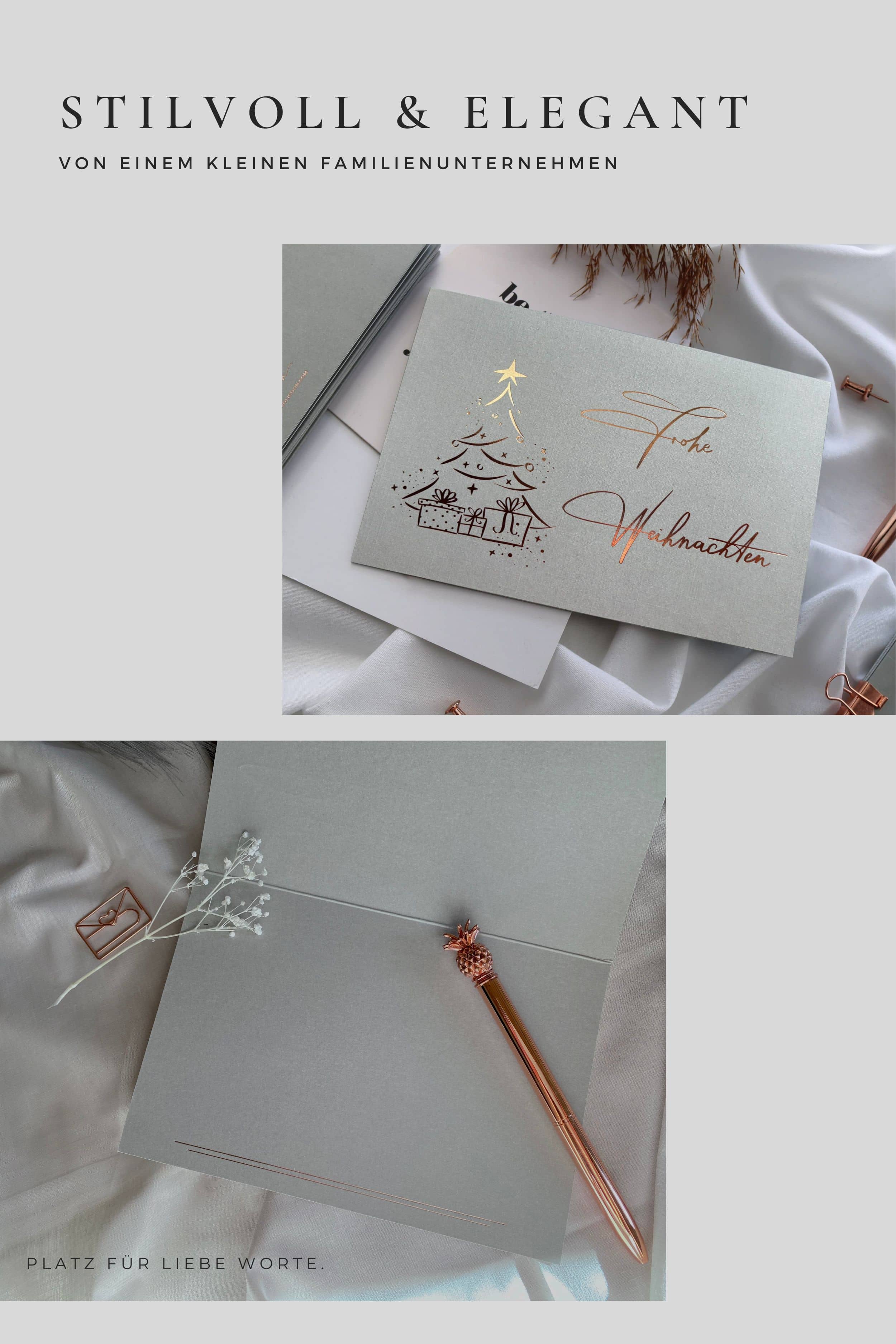 Edle Weihnachtskarte GREY