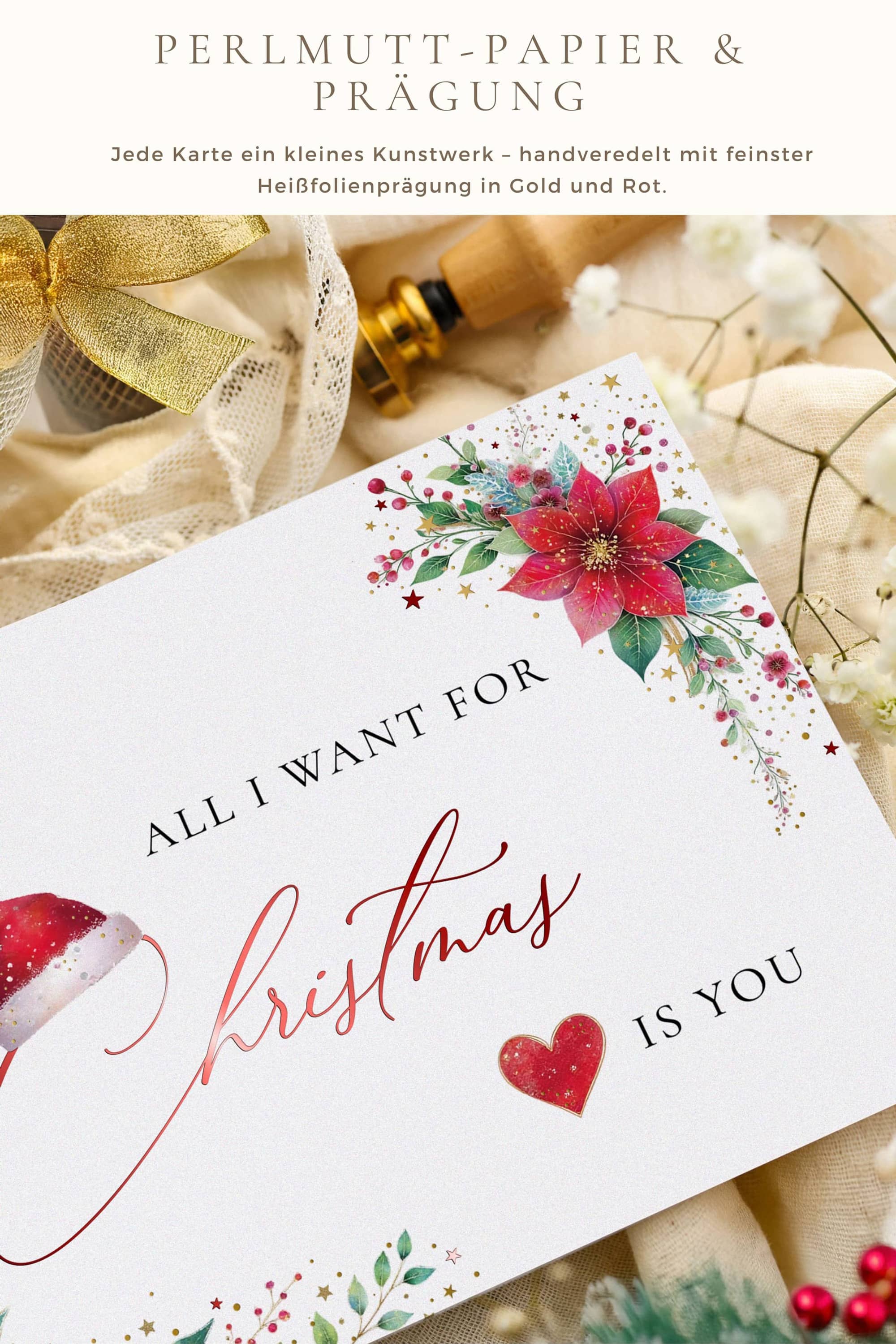 Weihnachtskarte STARDUST All I want for Christmas is You