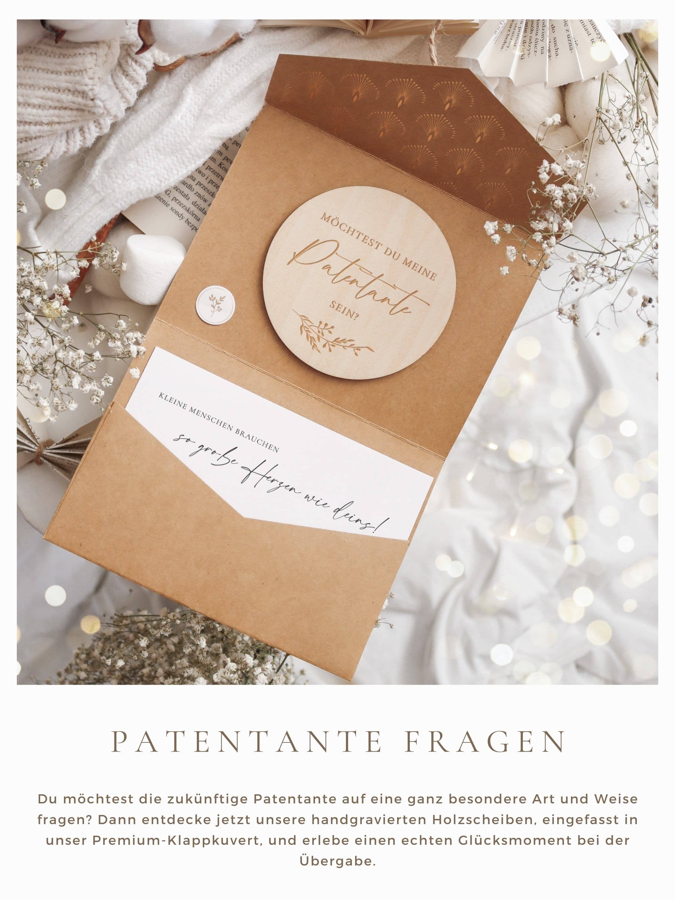 Möchtest du meine Patentante sein Holzkarte