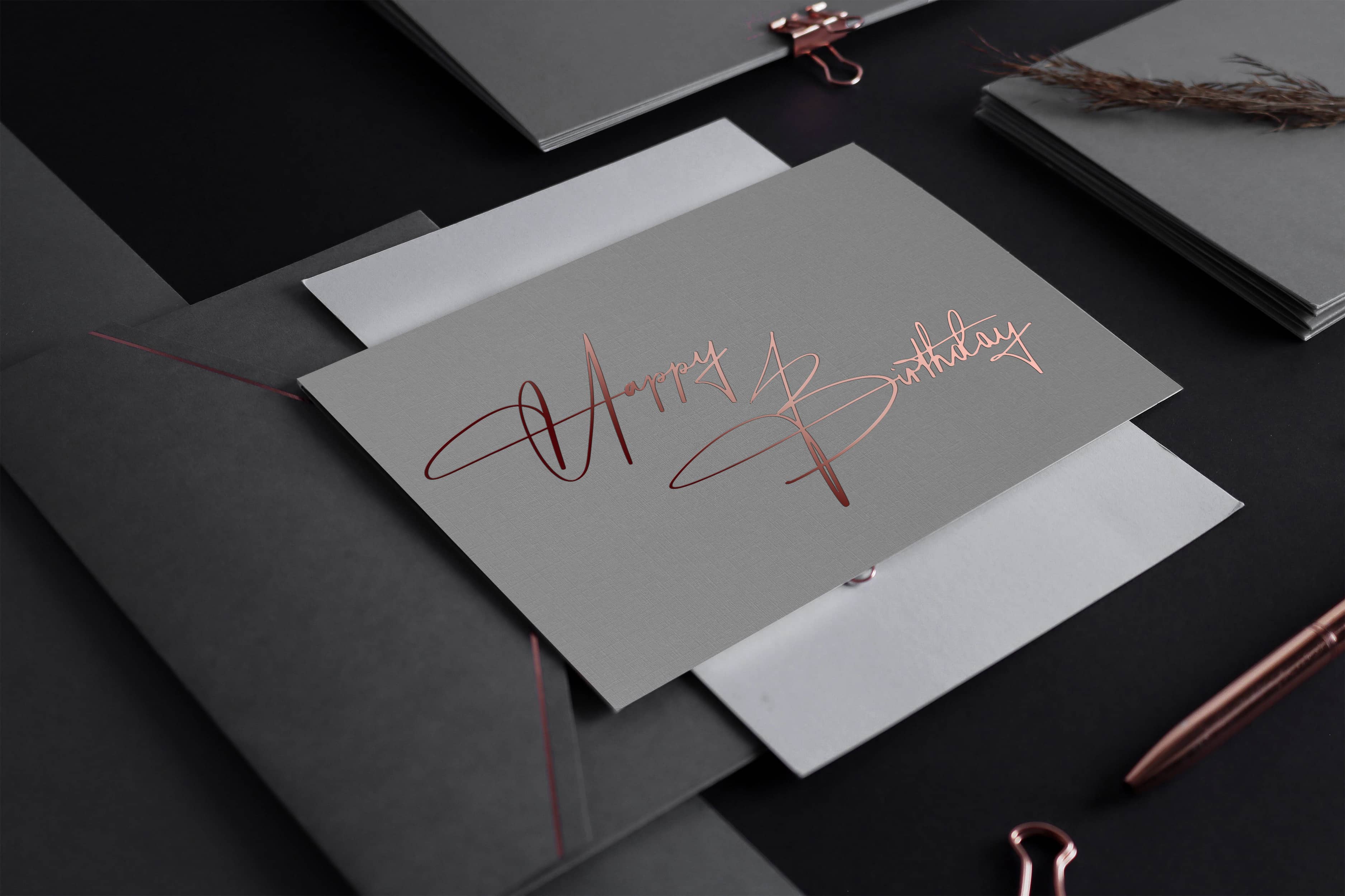 Geburtstagskarte Happy Birthday GREY