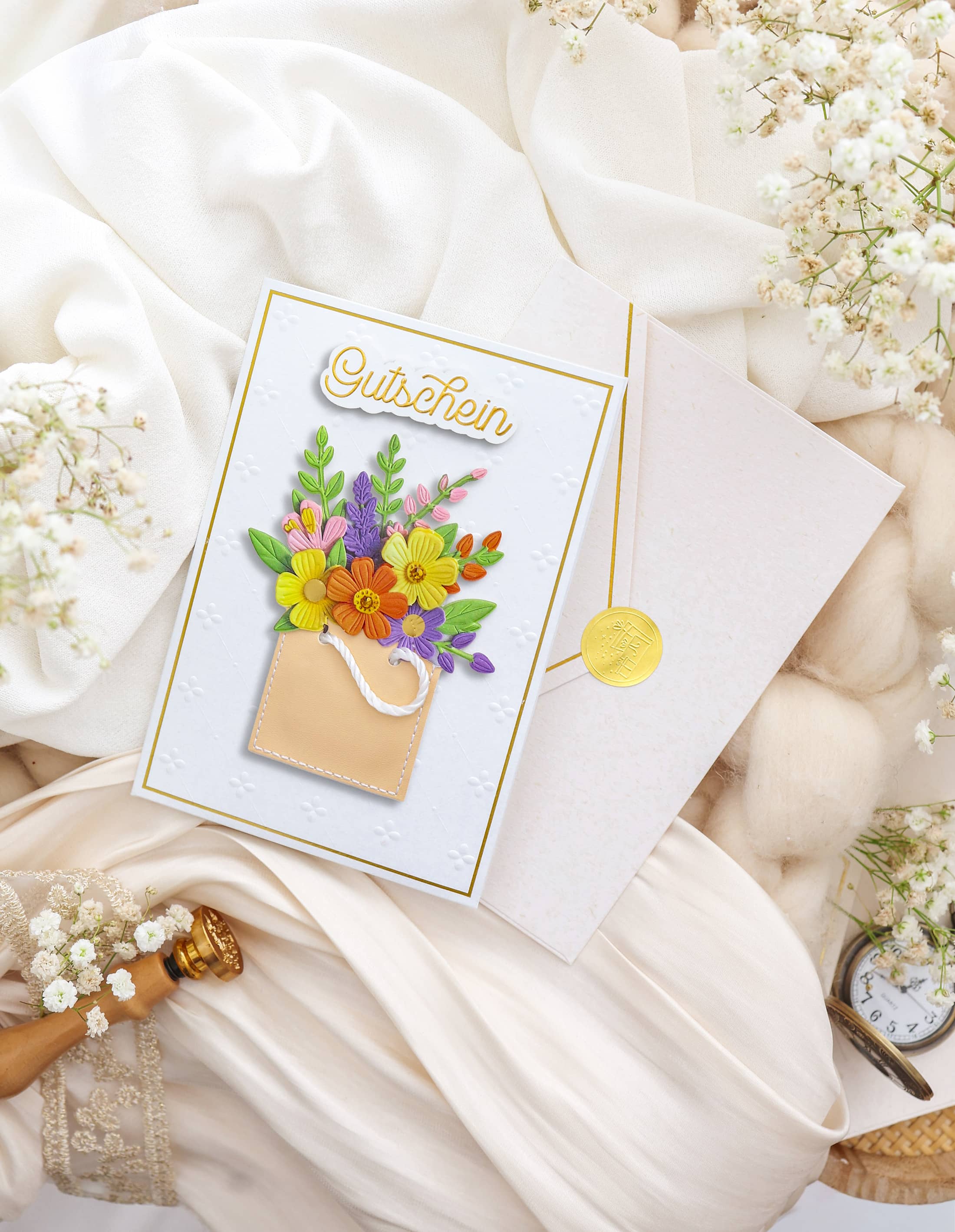 3D Geburtstagskarte SIGNATURE Gutschein Flowers