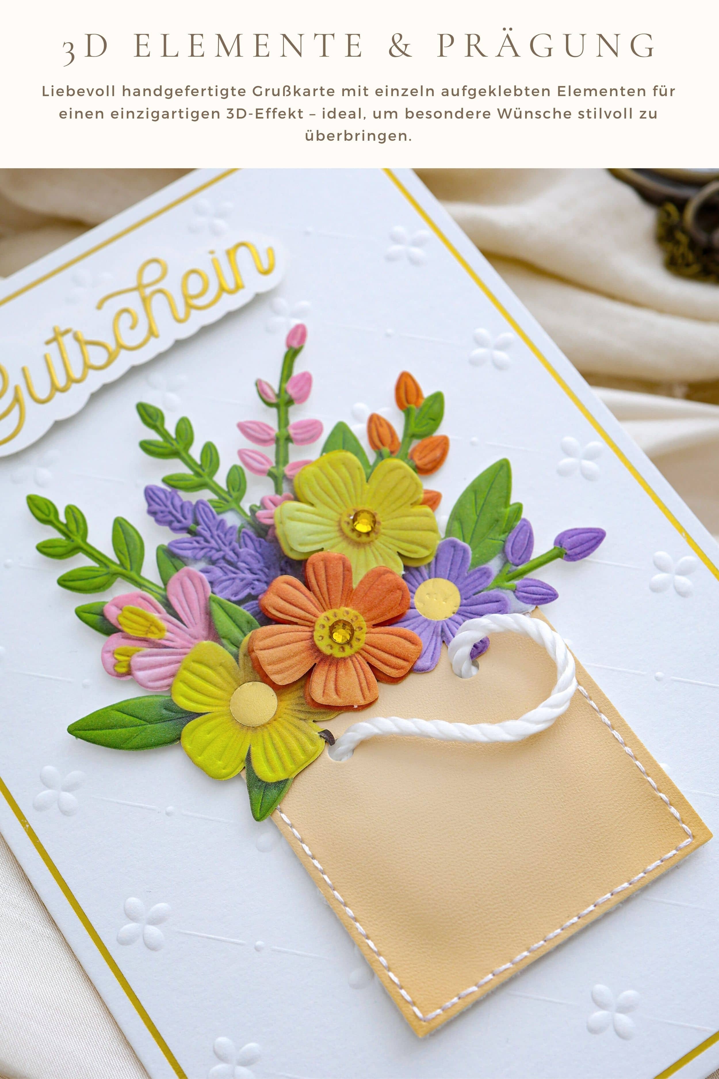 3D Geburtstagskarte SIGNATURE Gutschein Flowers