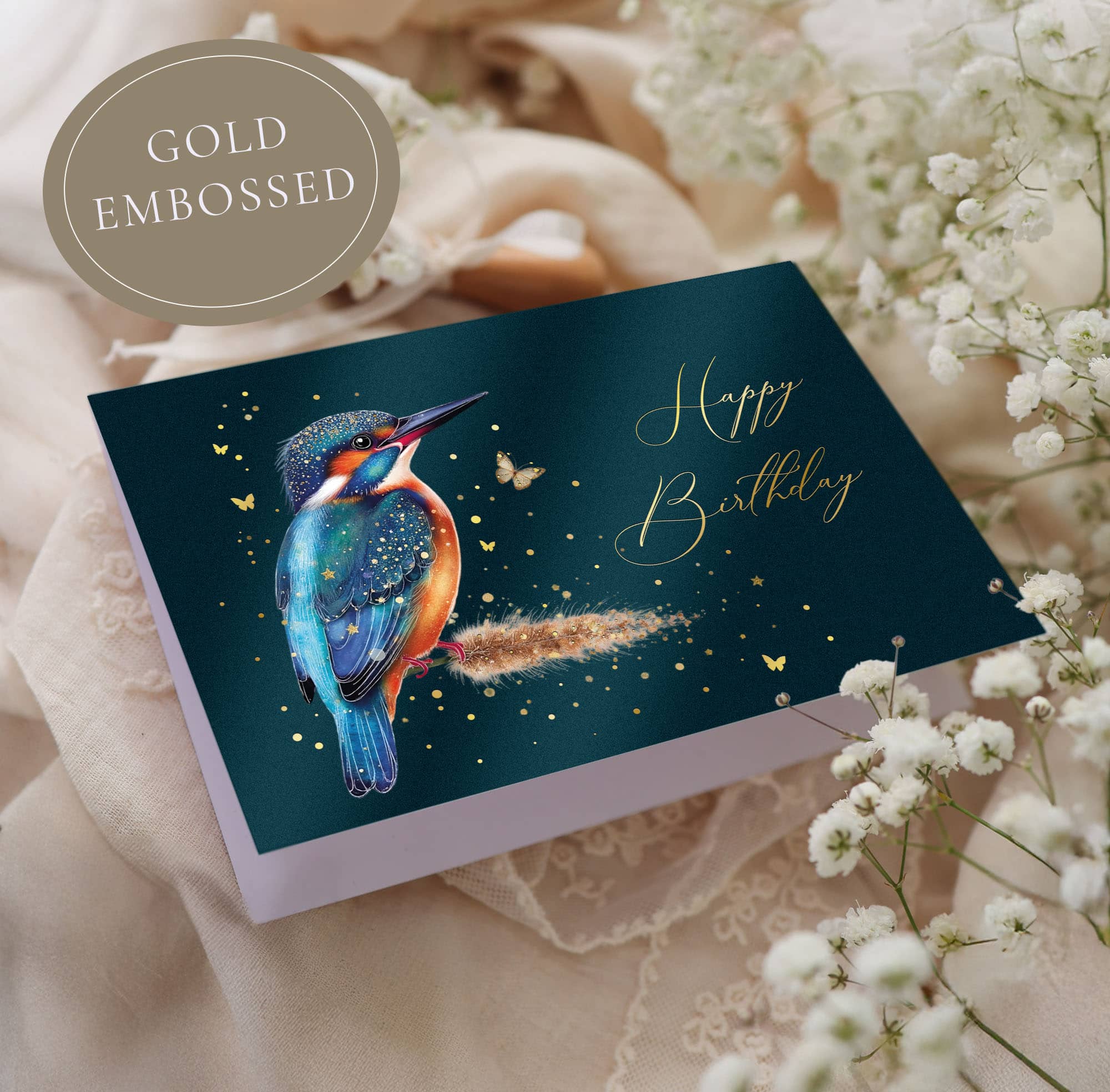 Geburtstagskarte STARDUST Eisvogel