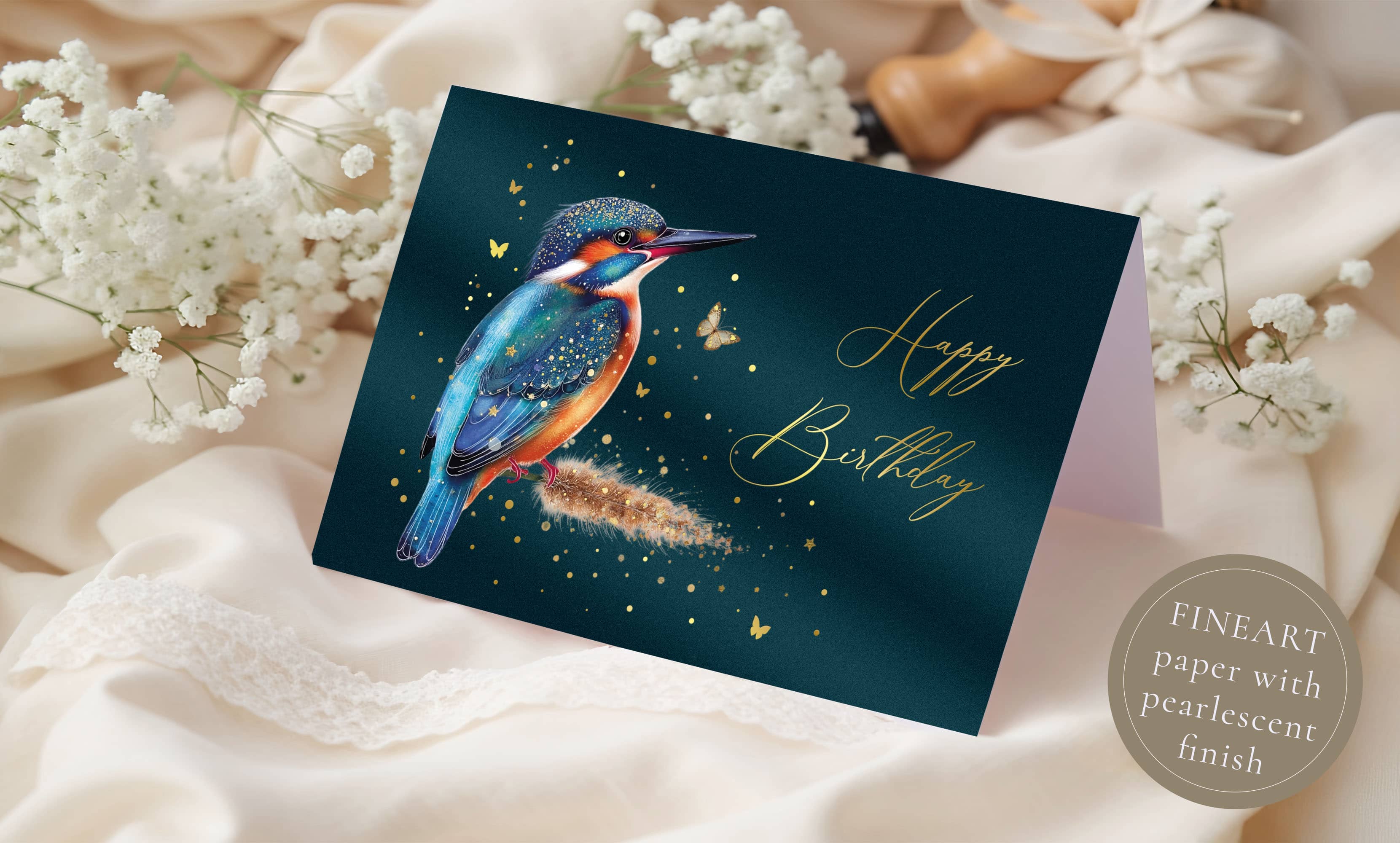 Geburtstagskarte STARDUST Eisvogel
