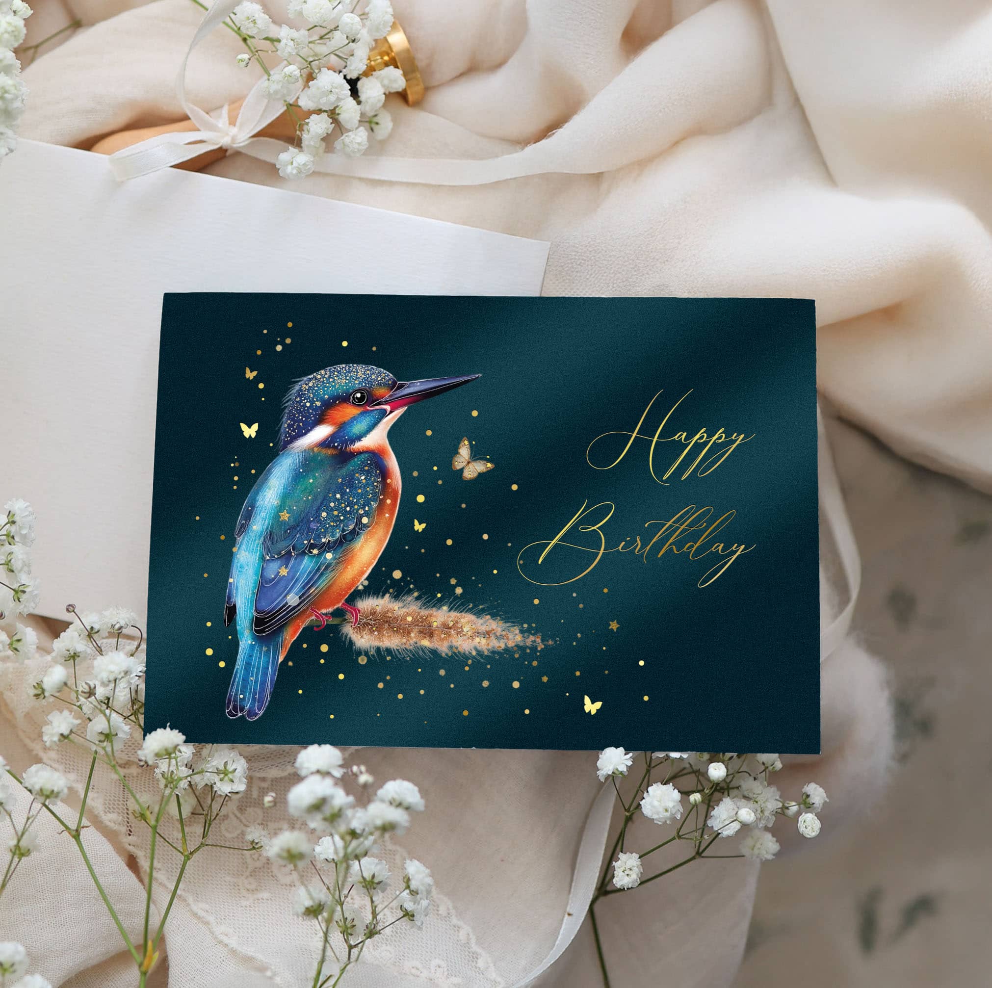 Geburtstagskarte STARDUST Eisvogel