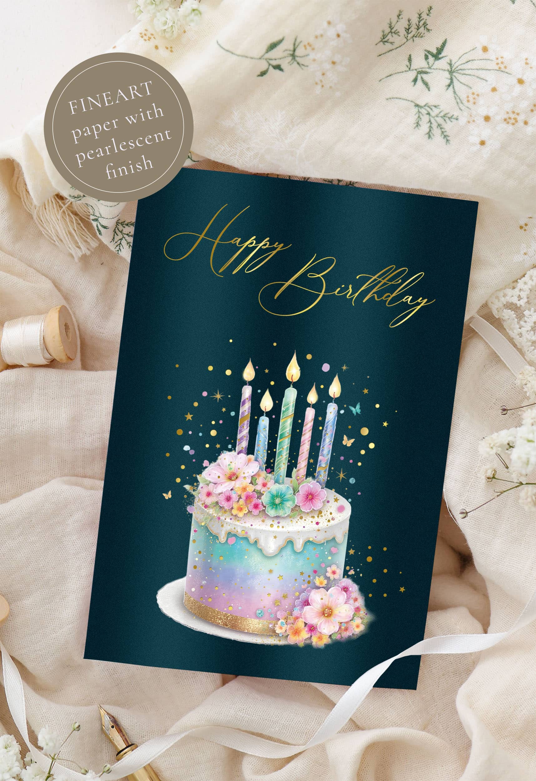 Geburtstagskarte STARDUST Rainbow Cake