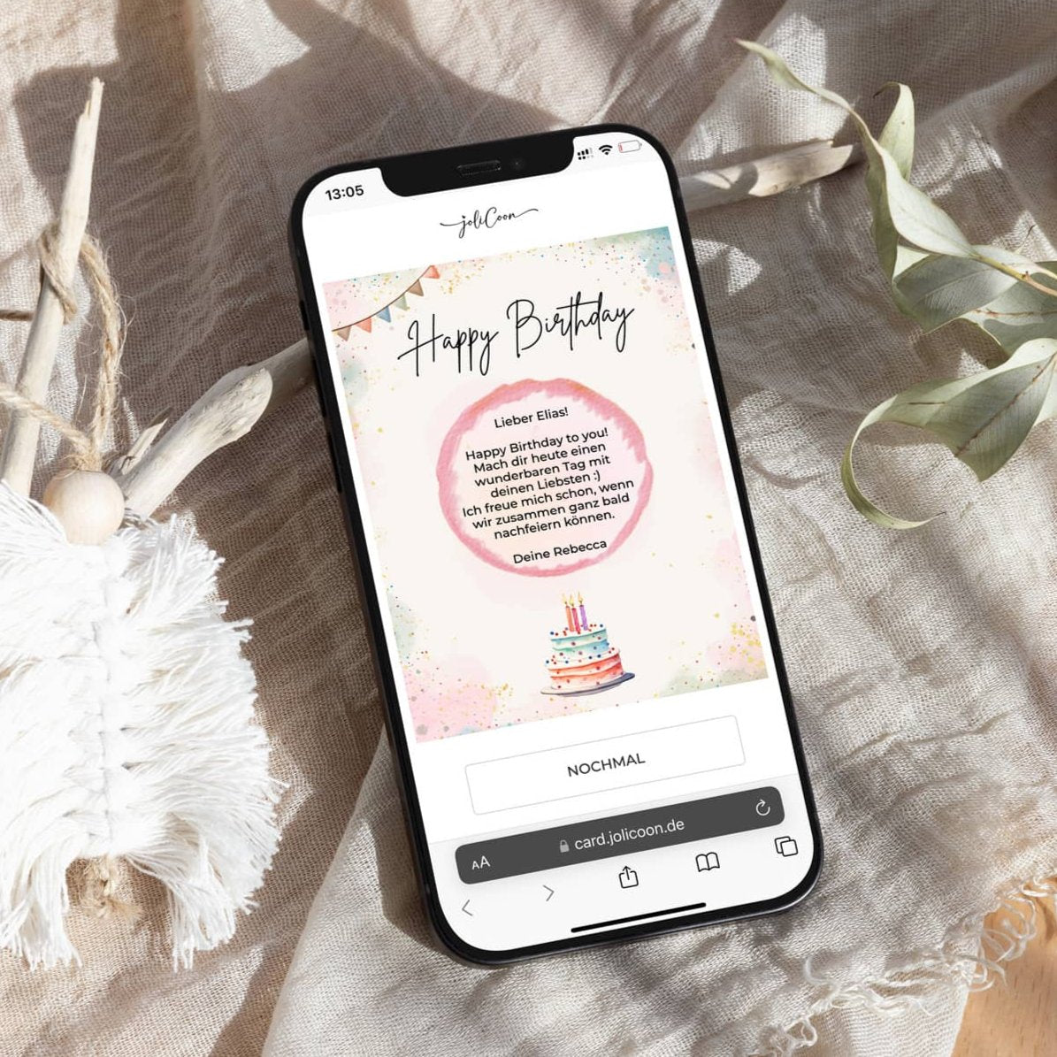 Happy Birthday digitale Rubbelkarte Jolicoon