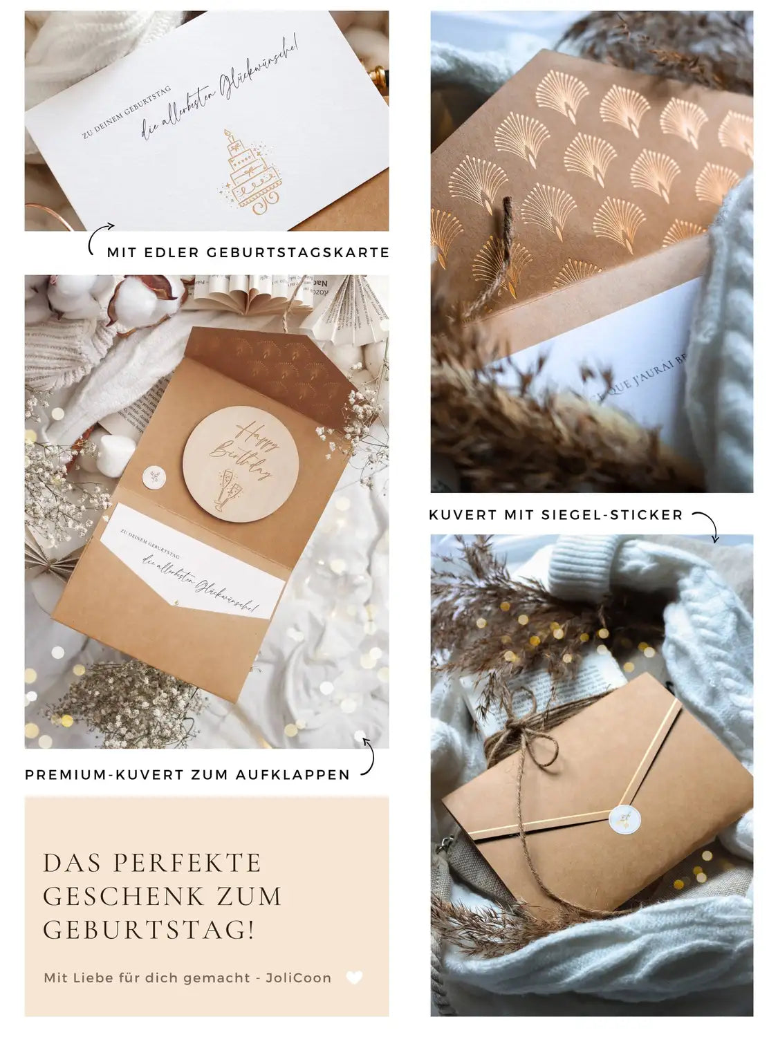 Happy Birthday Holzkarte - Geburtstagskarte Holz