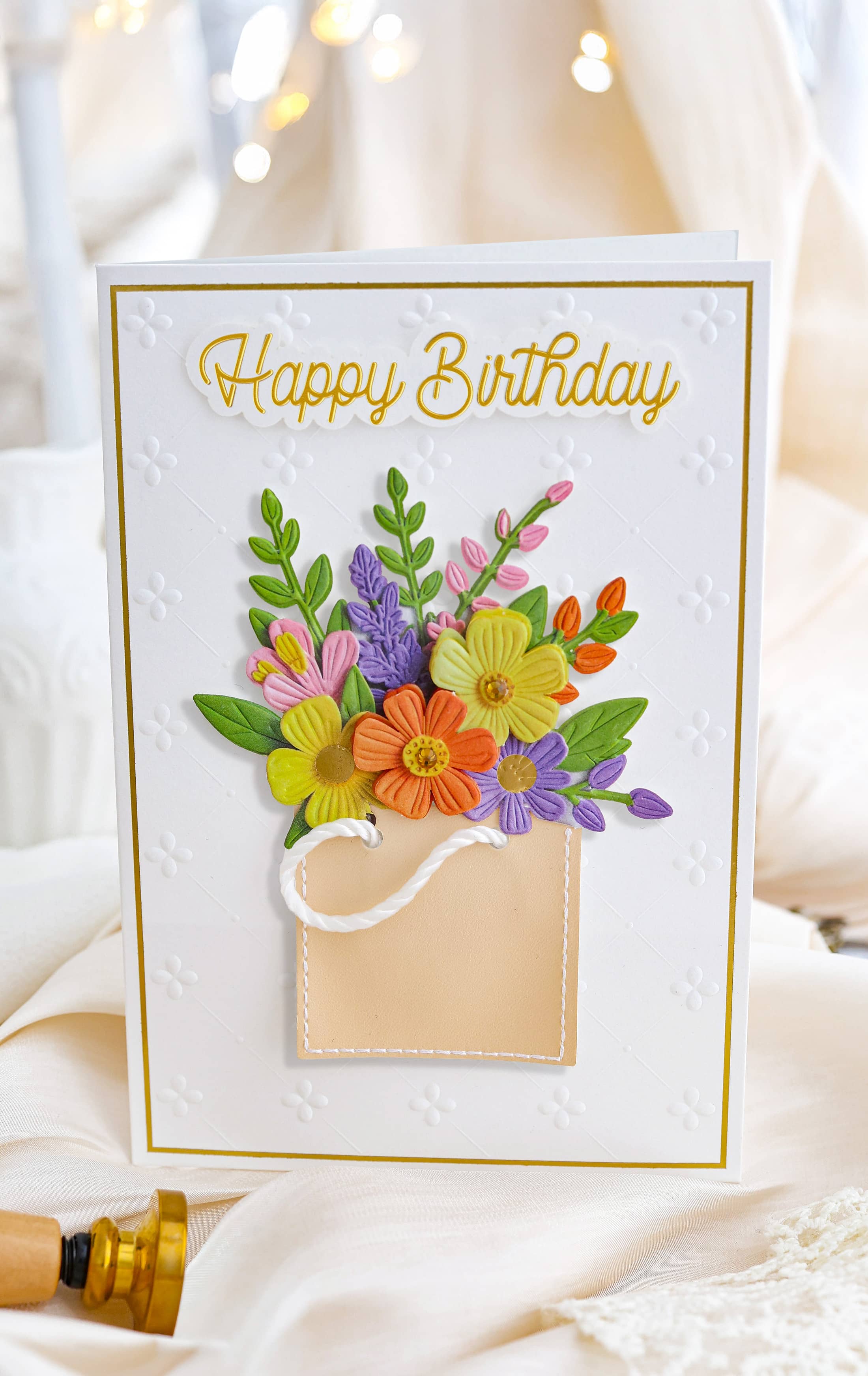 3D Geburtstagskarte SIGNATURE Happy Birthday Flowers