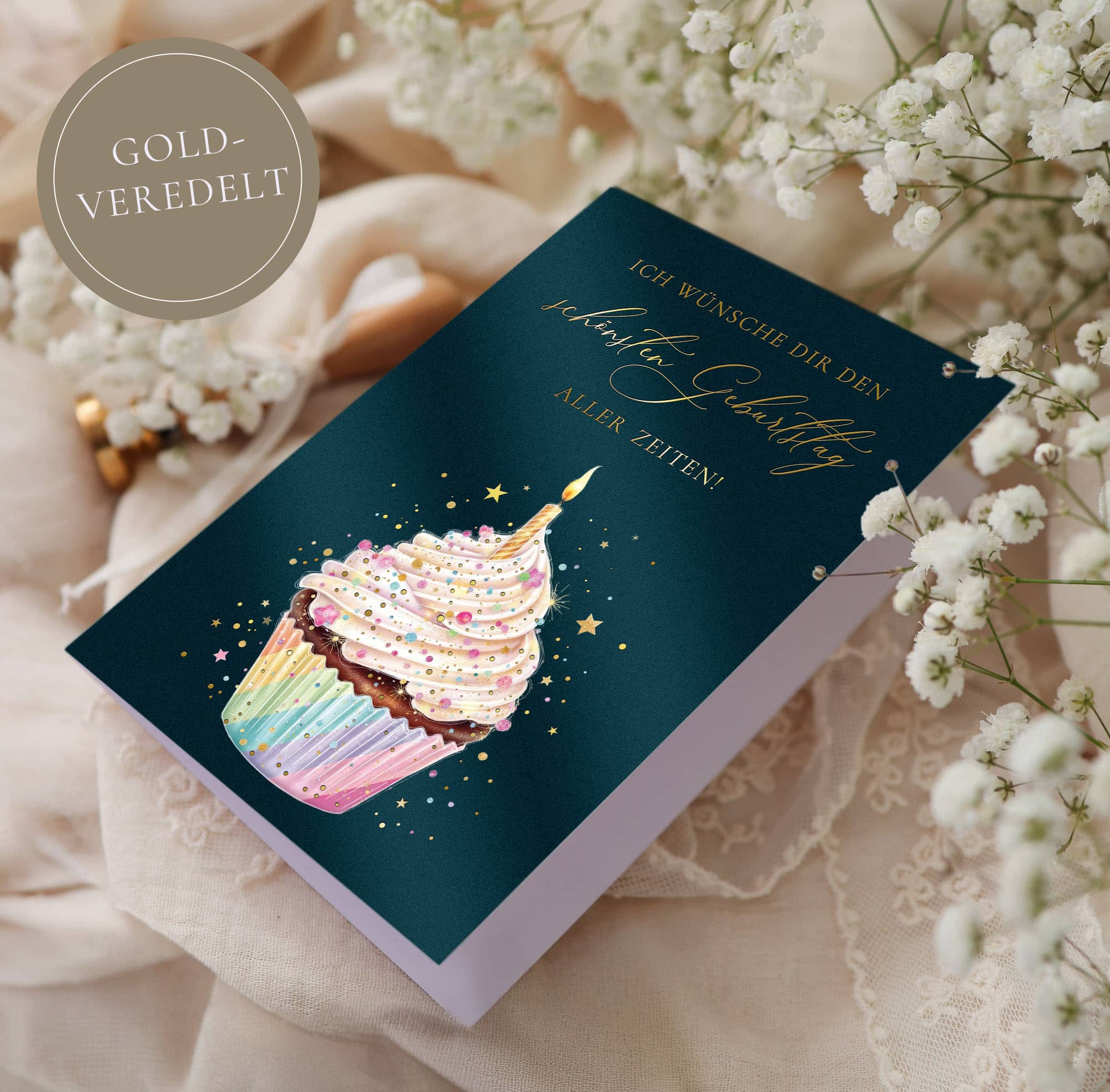 Geburtstagskarte STARDUST Cupcake