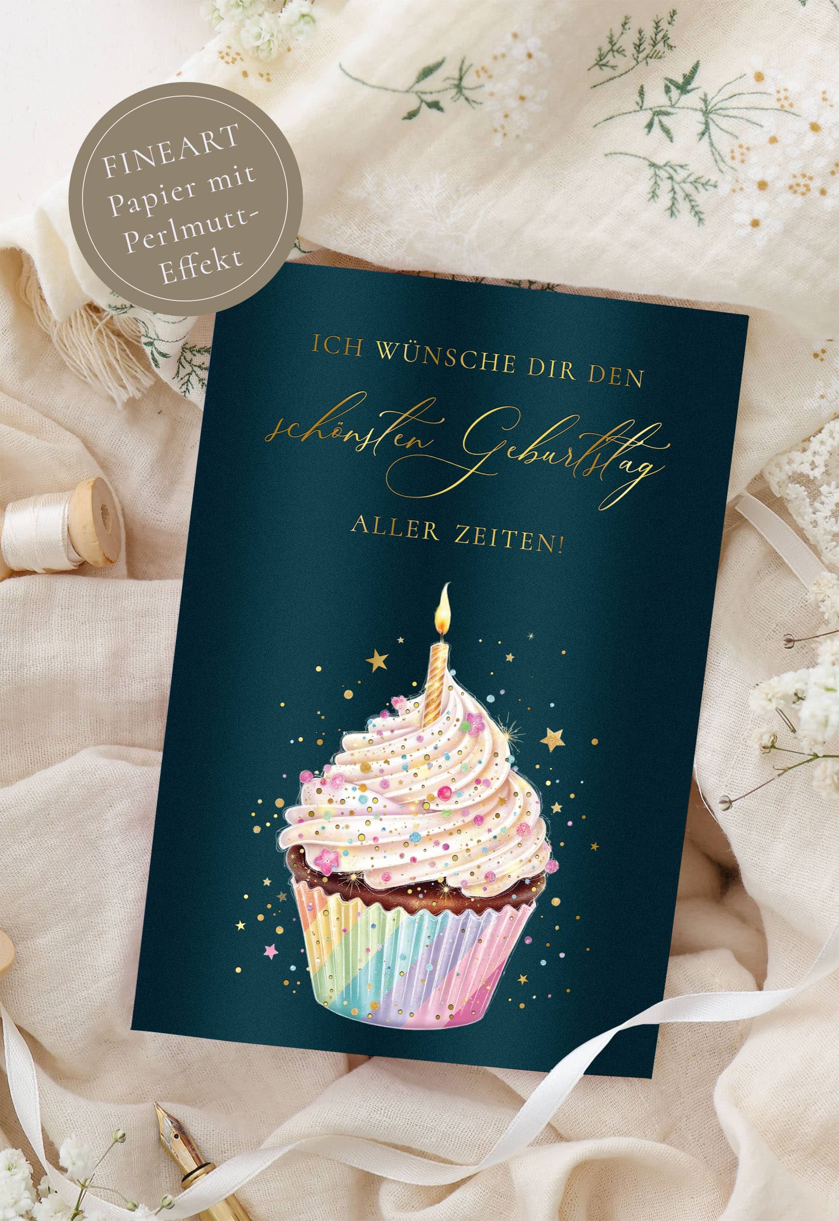 Geburtstagskarte STARDUST Cupcake