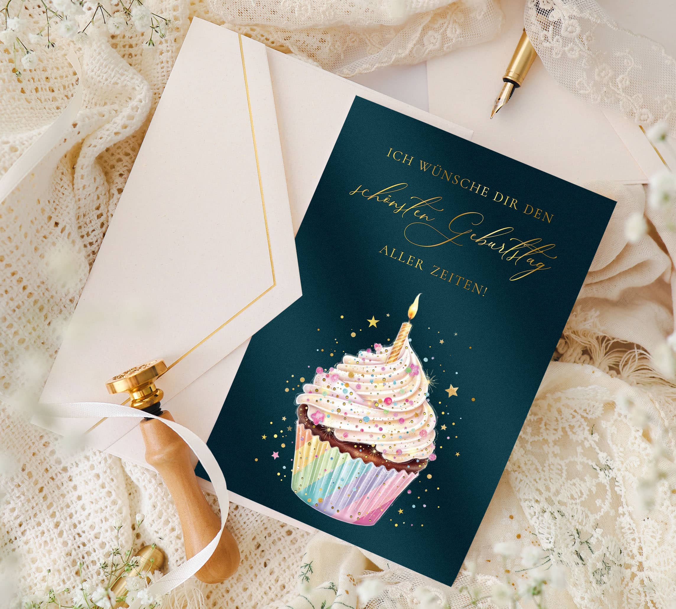 Geburtstagskarte STARDUST Cupcake