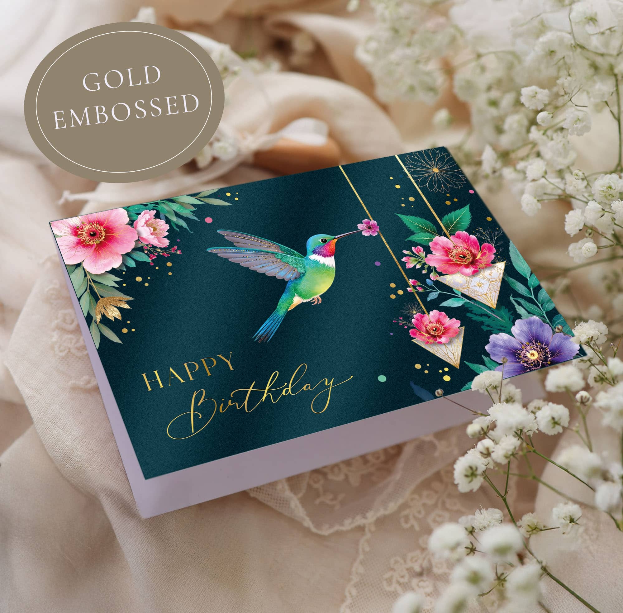 Geburtstagskarte ELEGANT Kolibri