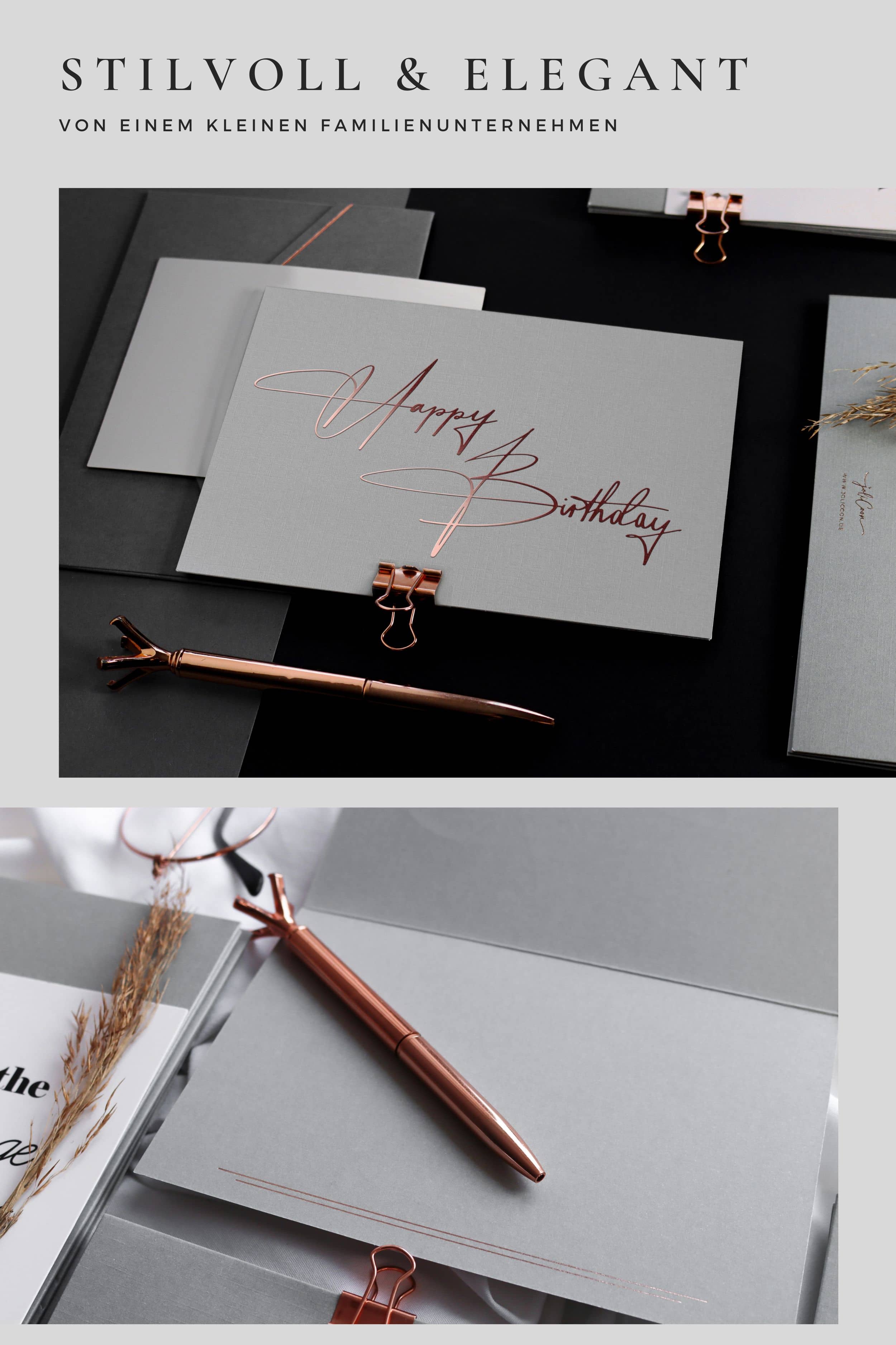 Geburtstagskarte Happy Birthday GREY