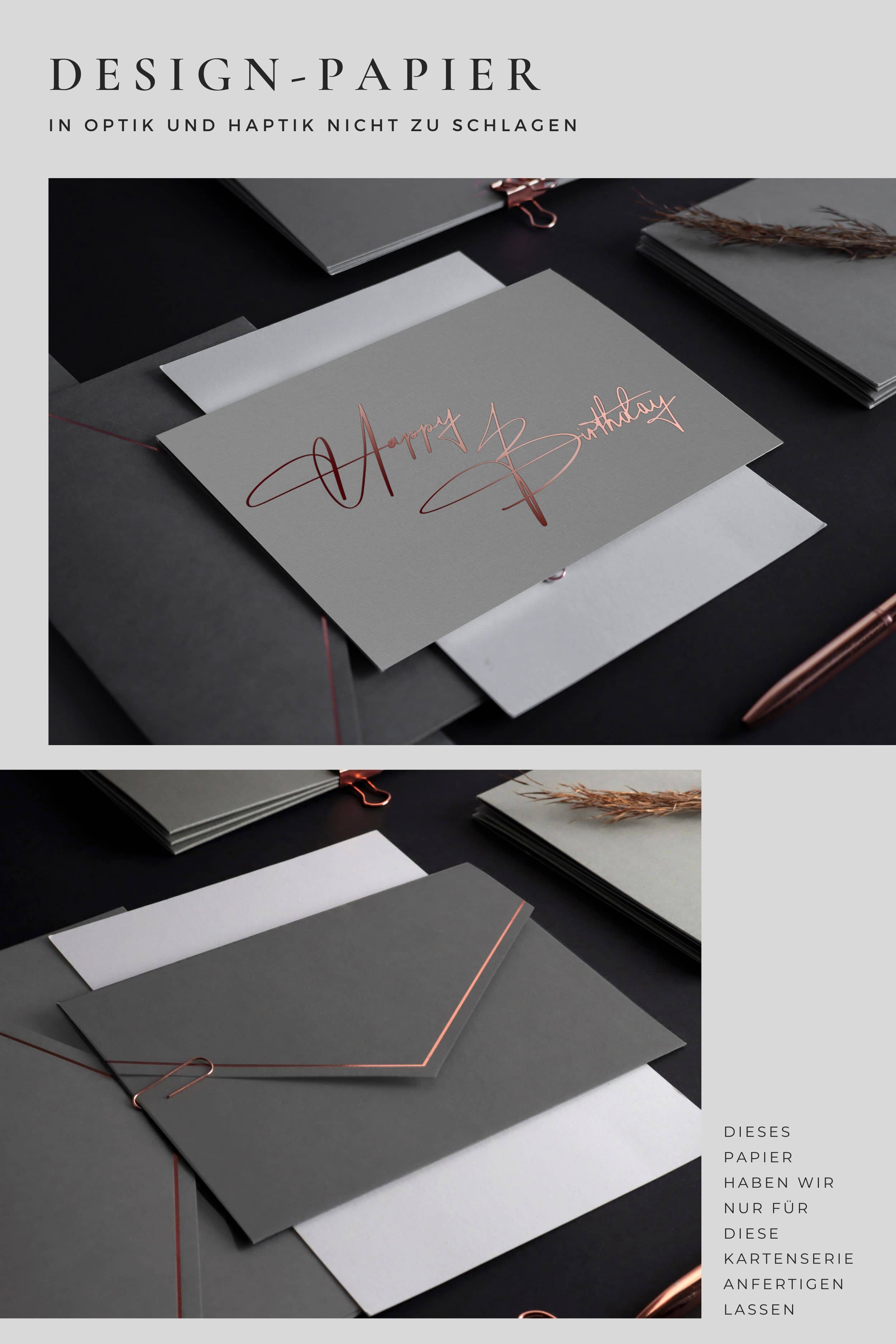 Geburtstagskarte Happy Birthday GREY