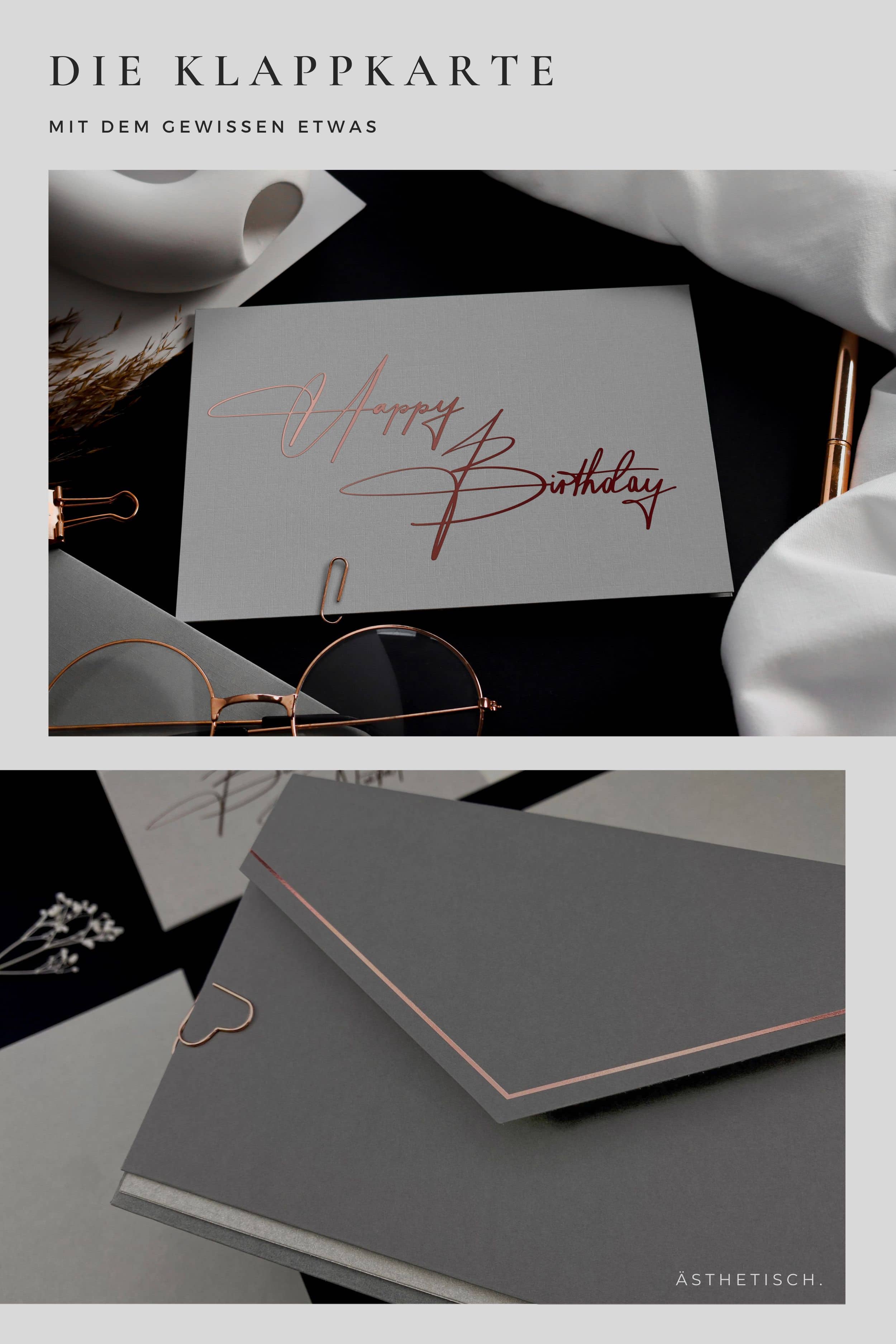 Geburtstagskarte Happy Birthday GREY