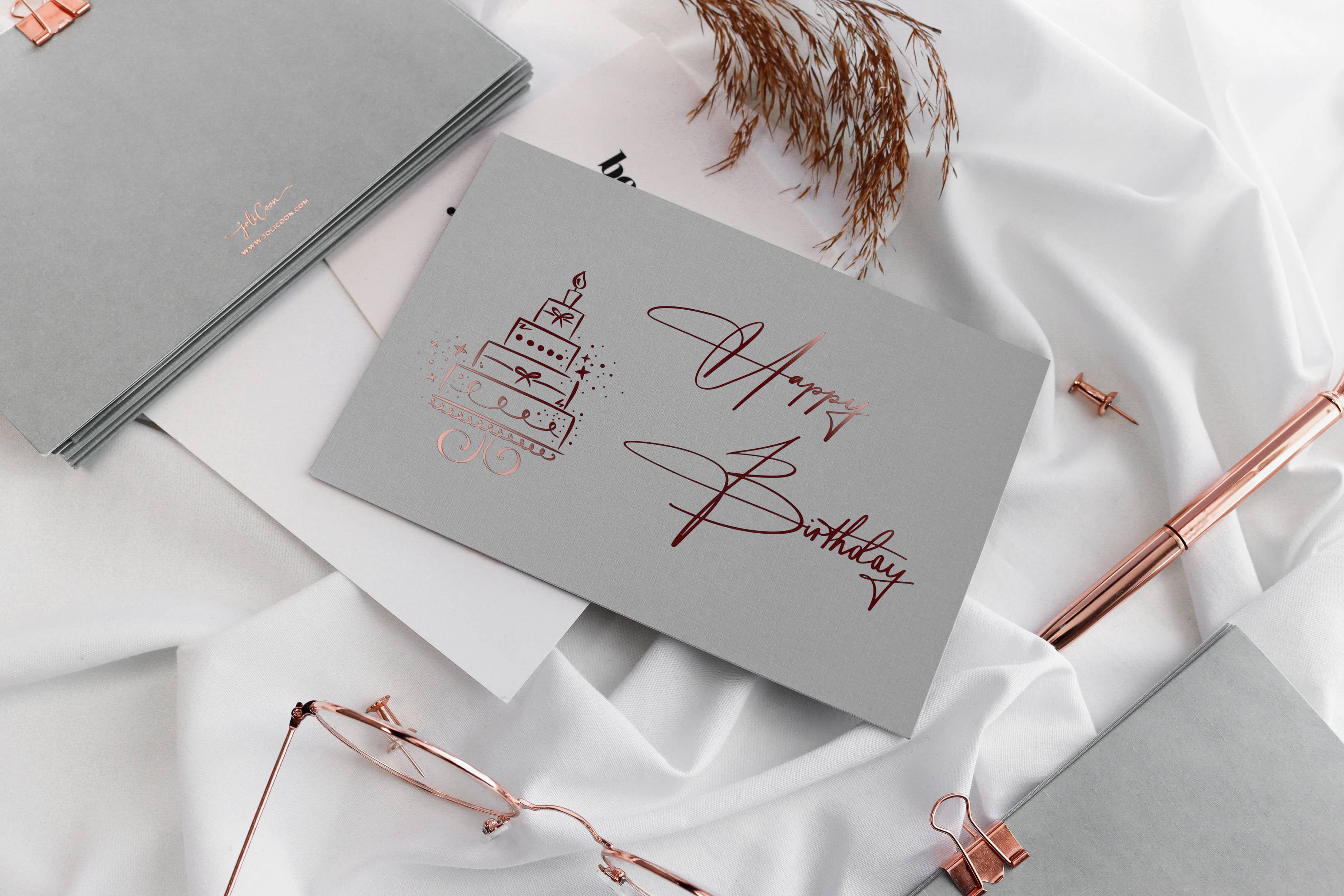 Geburtstagskarte Happy Birthday GREY mit Grafik