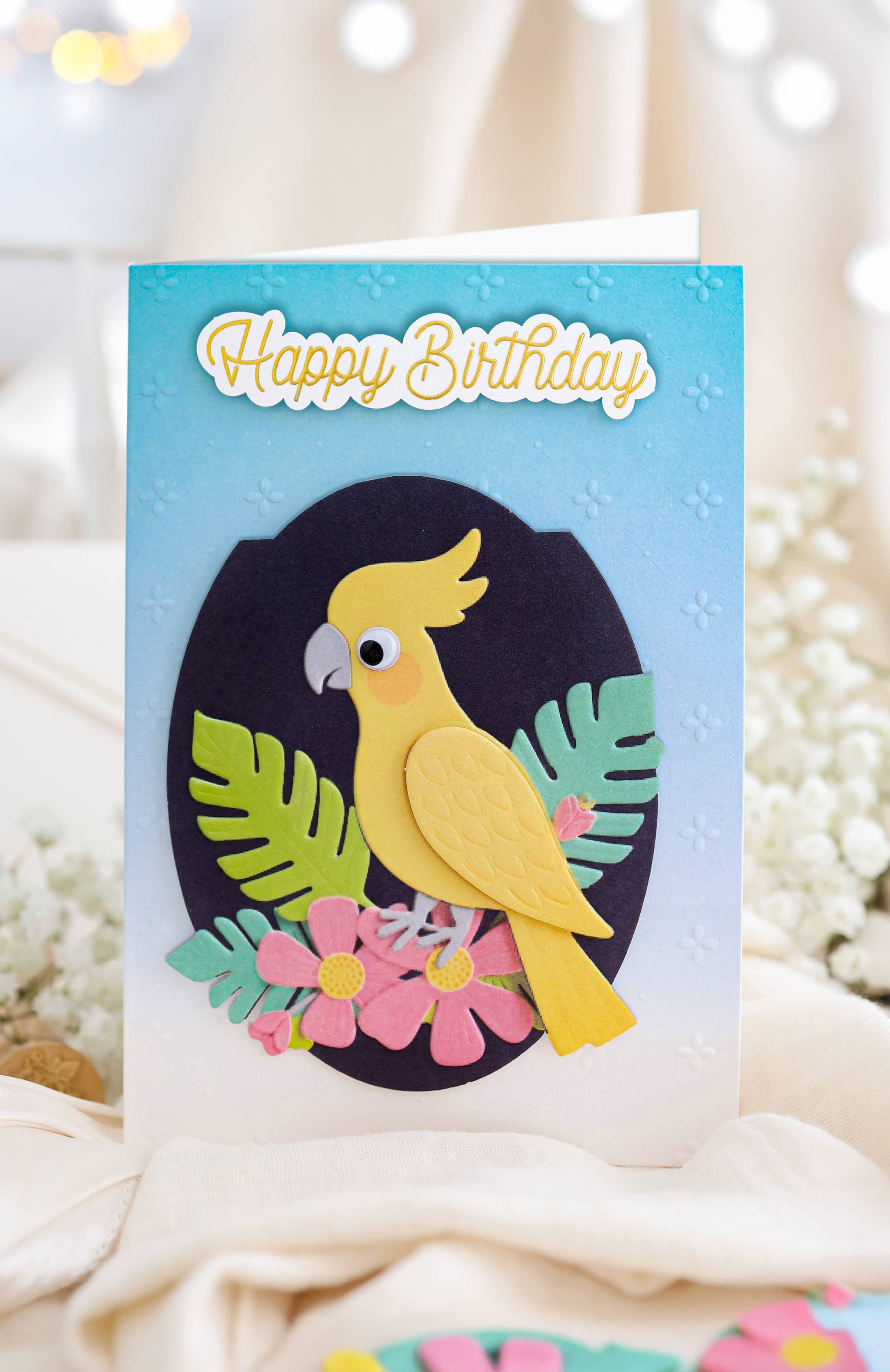 3D Geburtstagskarte SIGNATURE Paradiesvogel