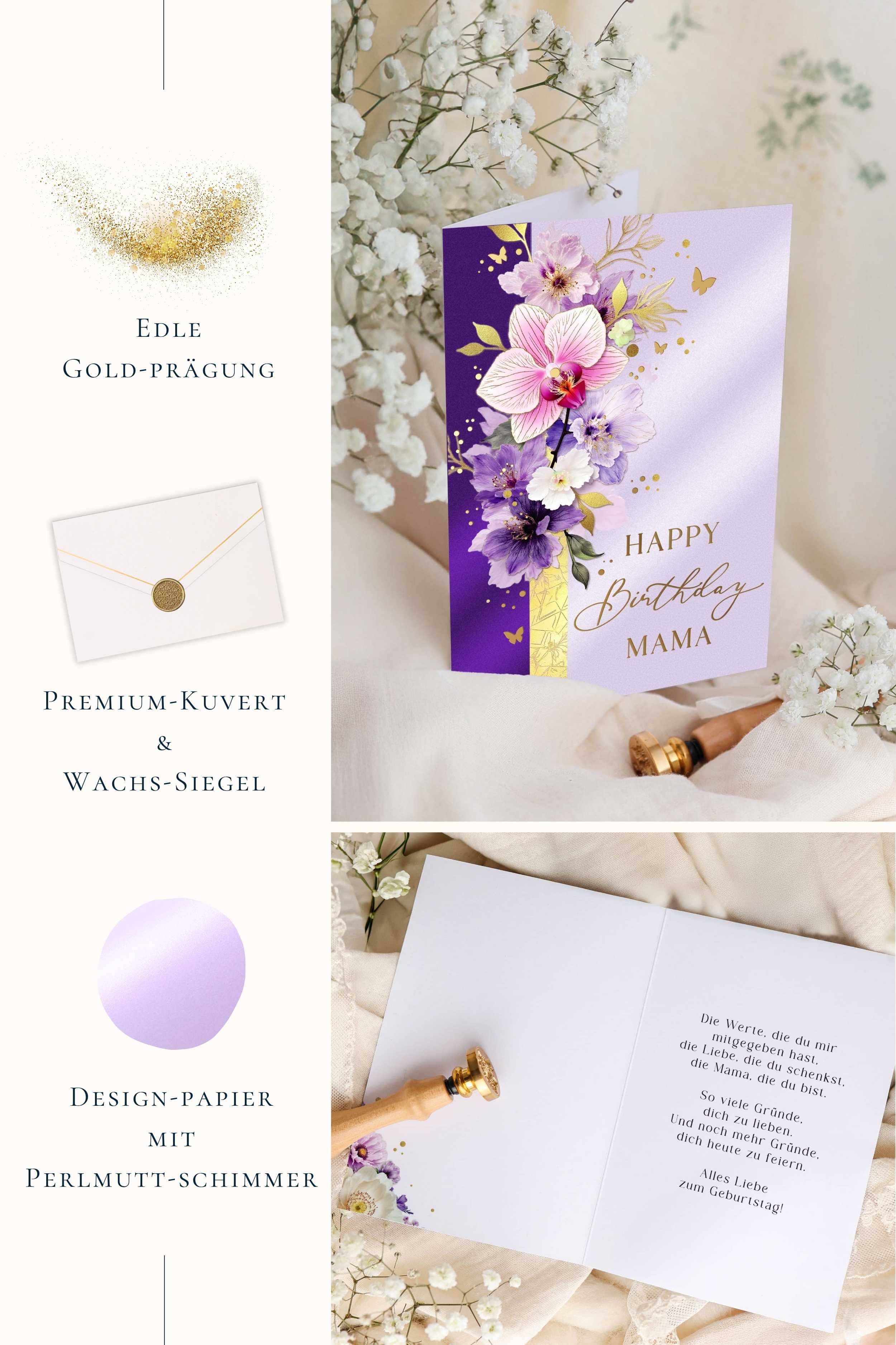 Geburtstagskarte ELEGANT Mama