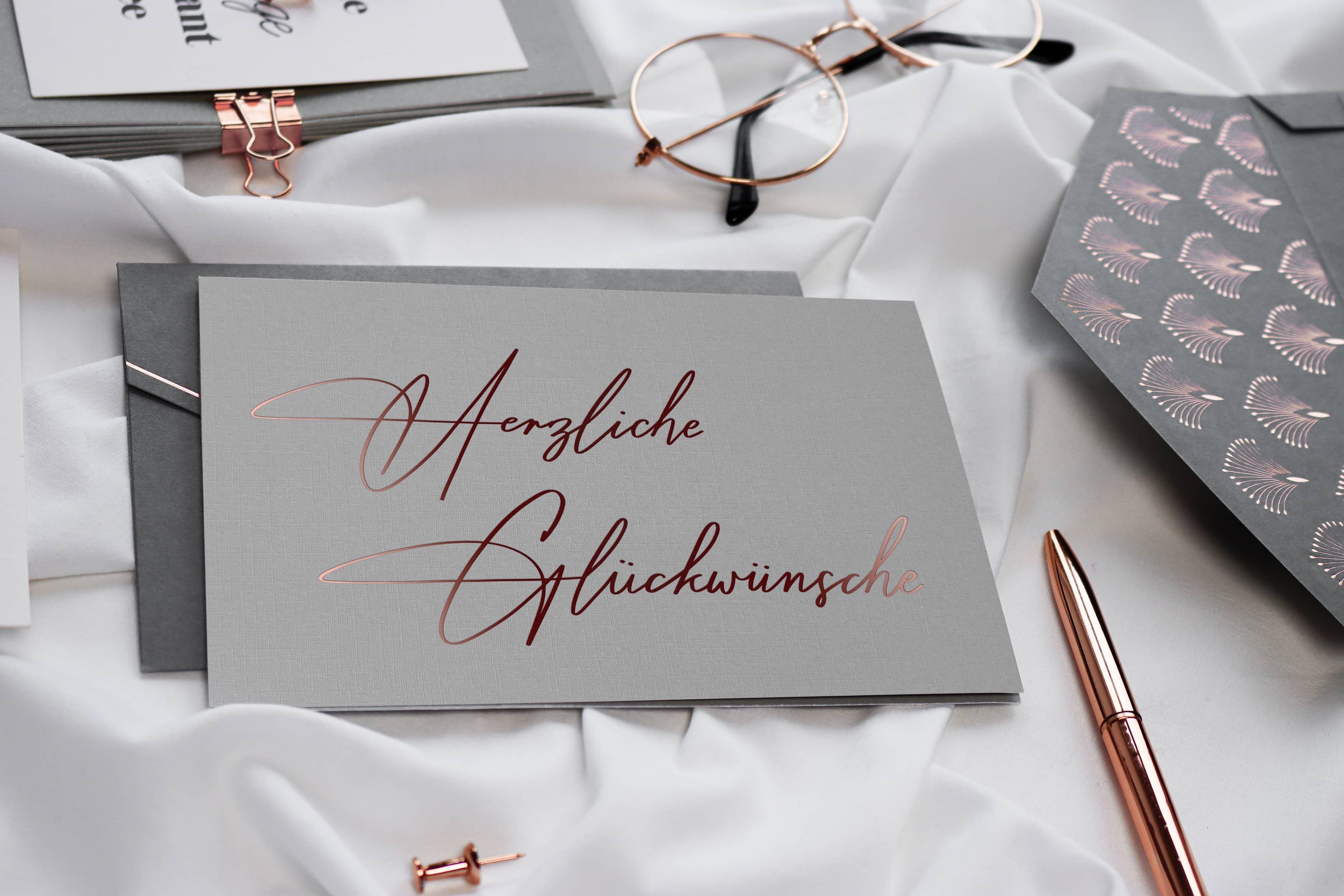 Herzliche Glückwünsche Karte Geschenk mit Kuvert und Siegel JoliCoon