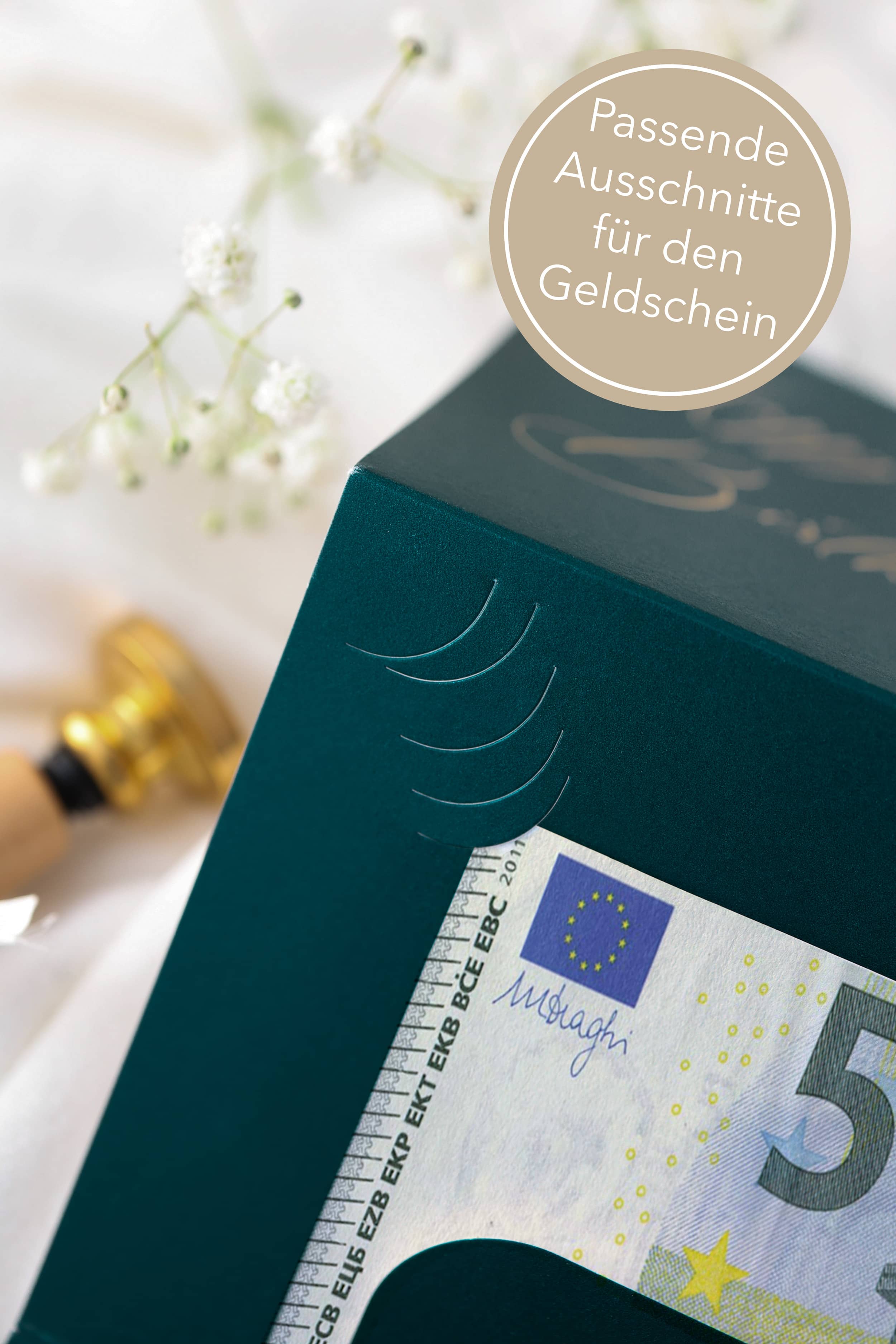 Hochzeitskarte Geldgeschenk - Petrol