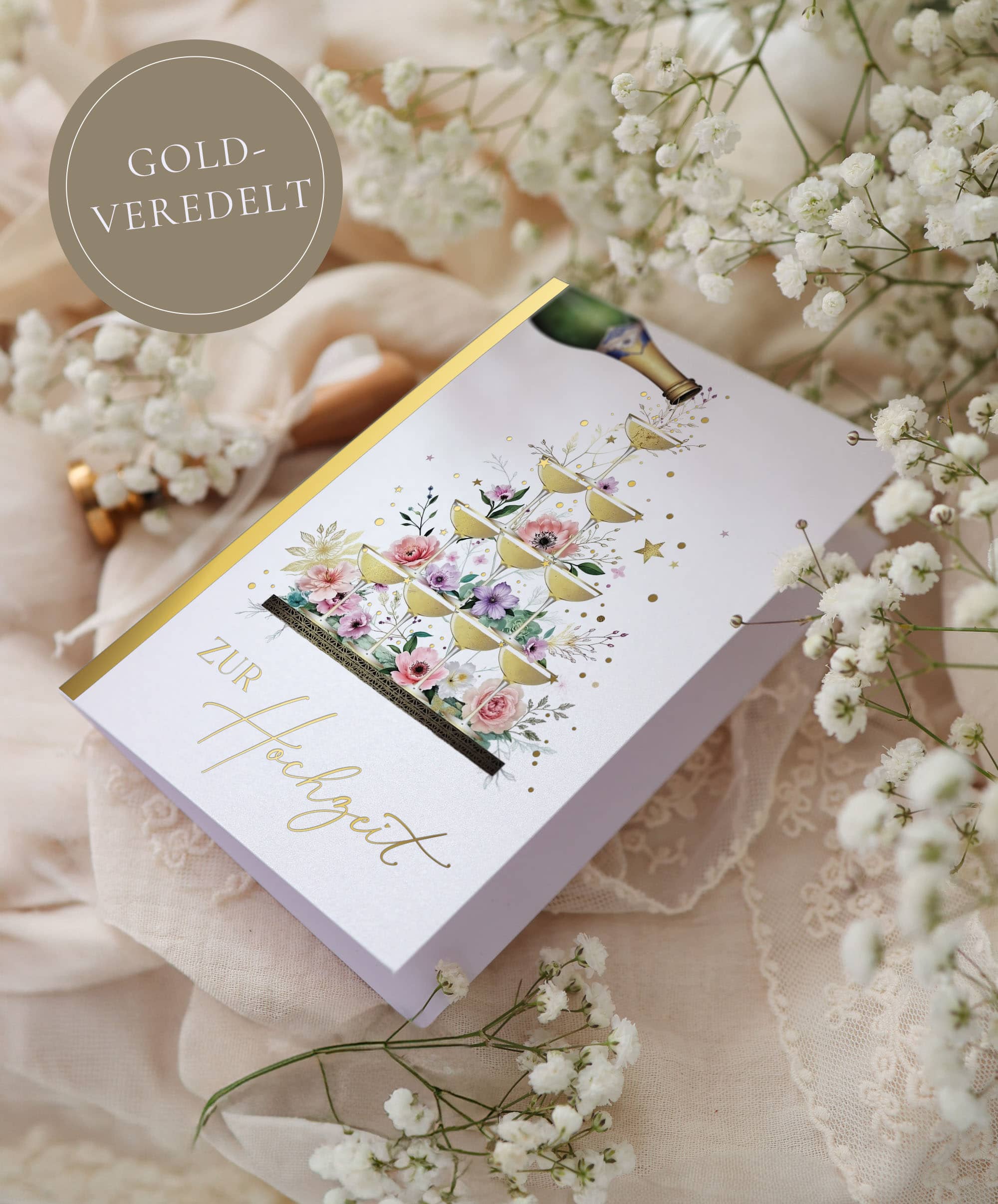 Hochzeitskarte ELEGANT Champagner