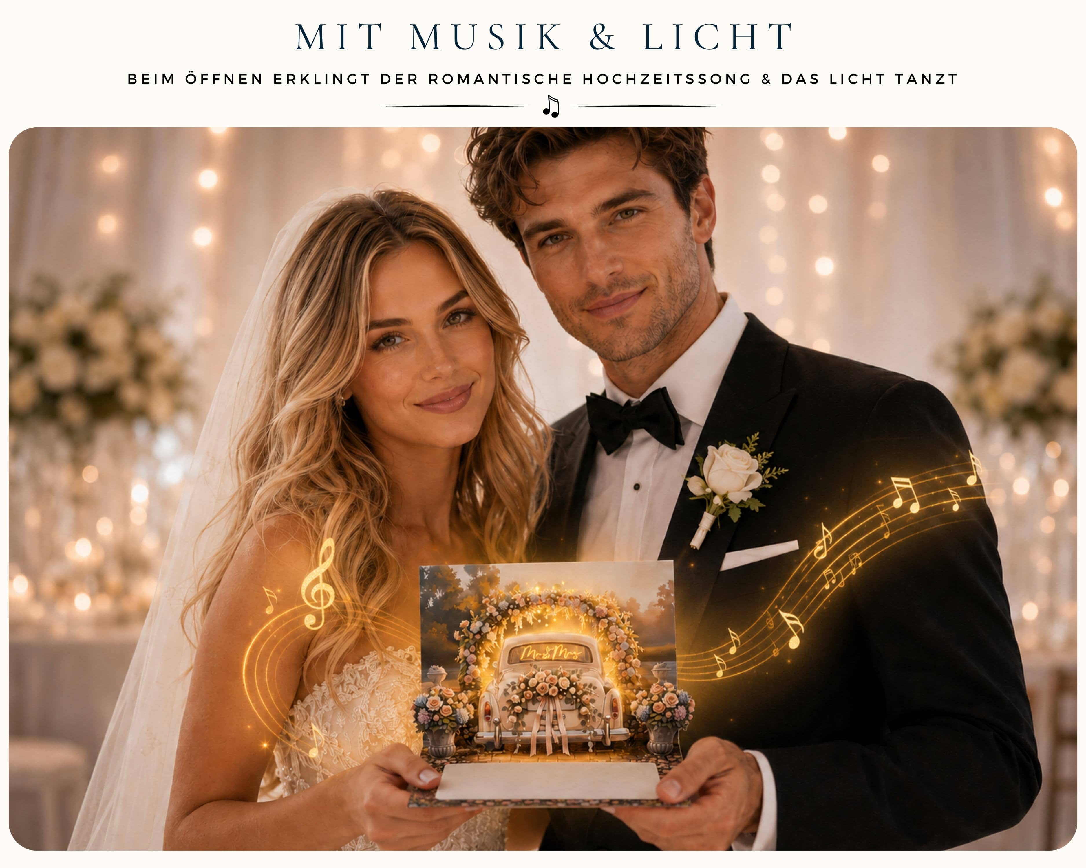 Pop up Hochzeitskarte Auto