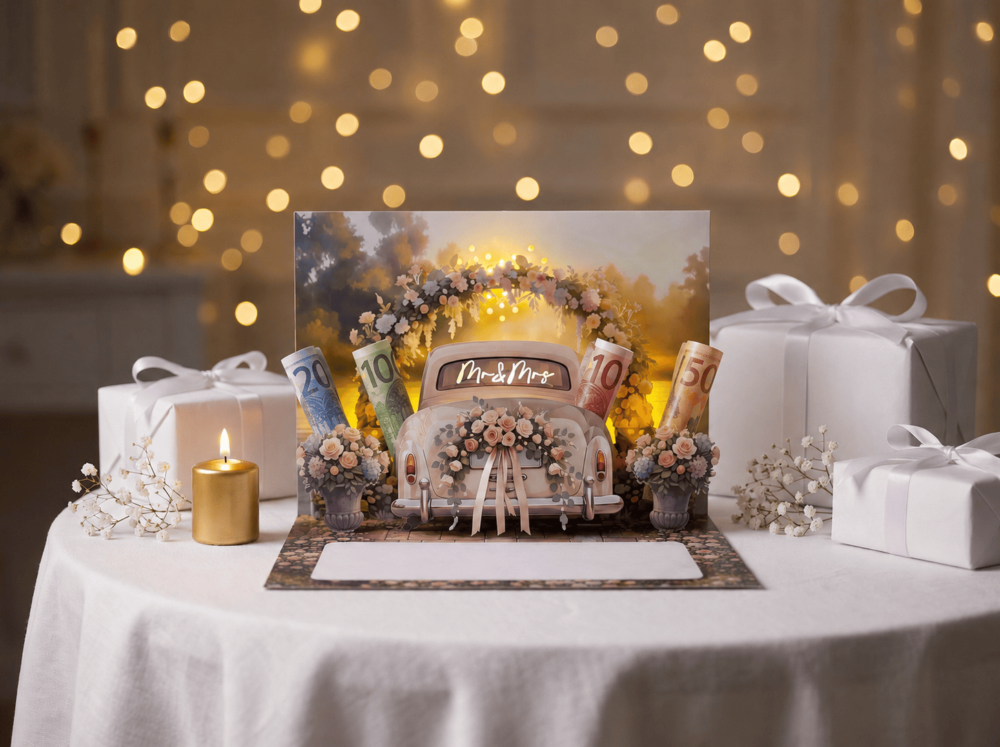 Pop up Hochzeitskarte Auto