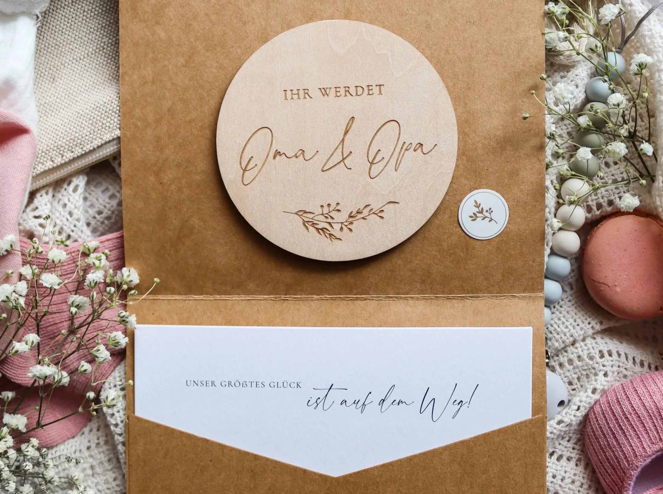 Ihr werdet Oma & Opa Holzkarte