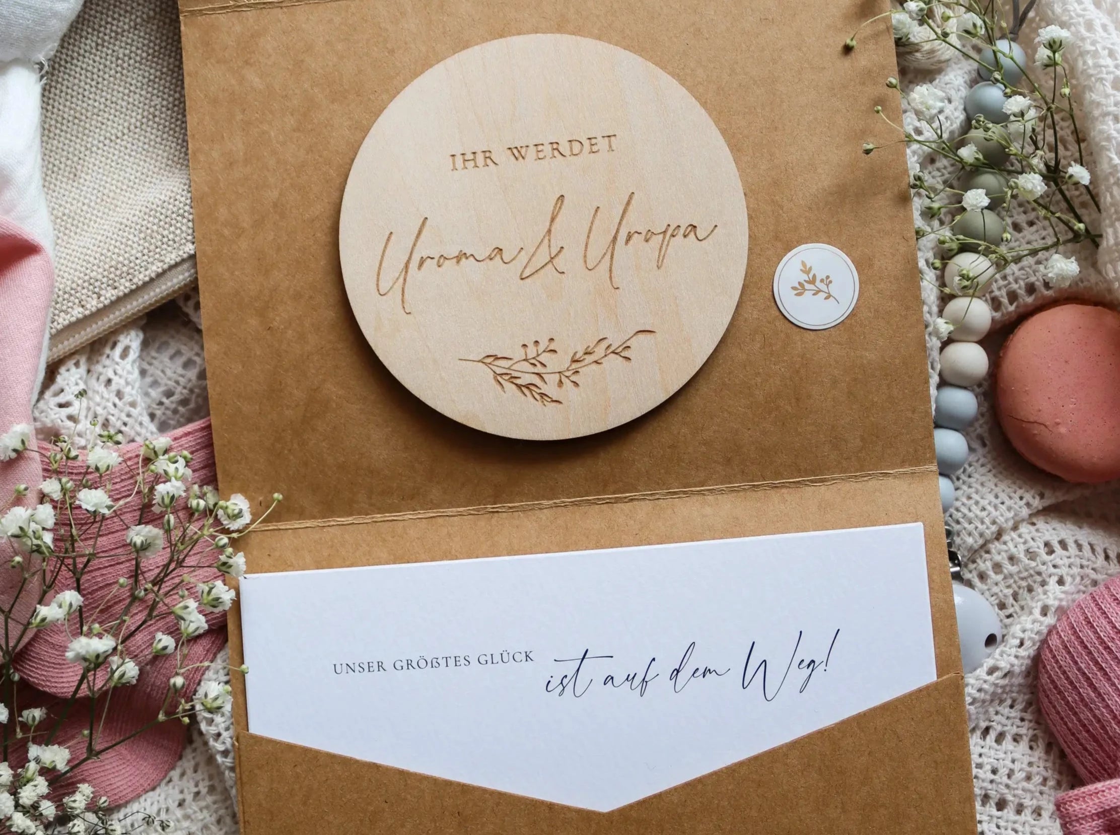 Ihr werdet Uroma & Uropa Holzkarte