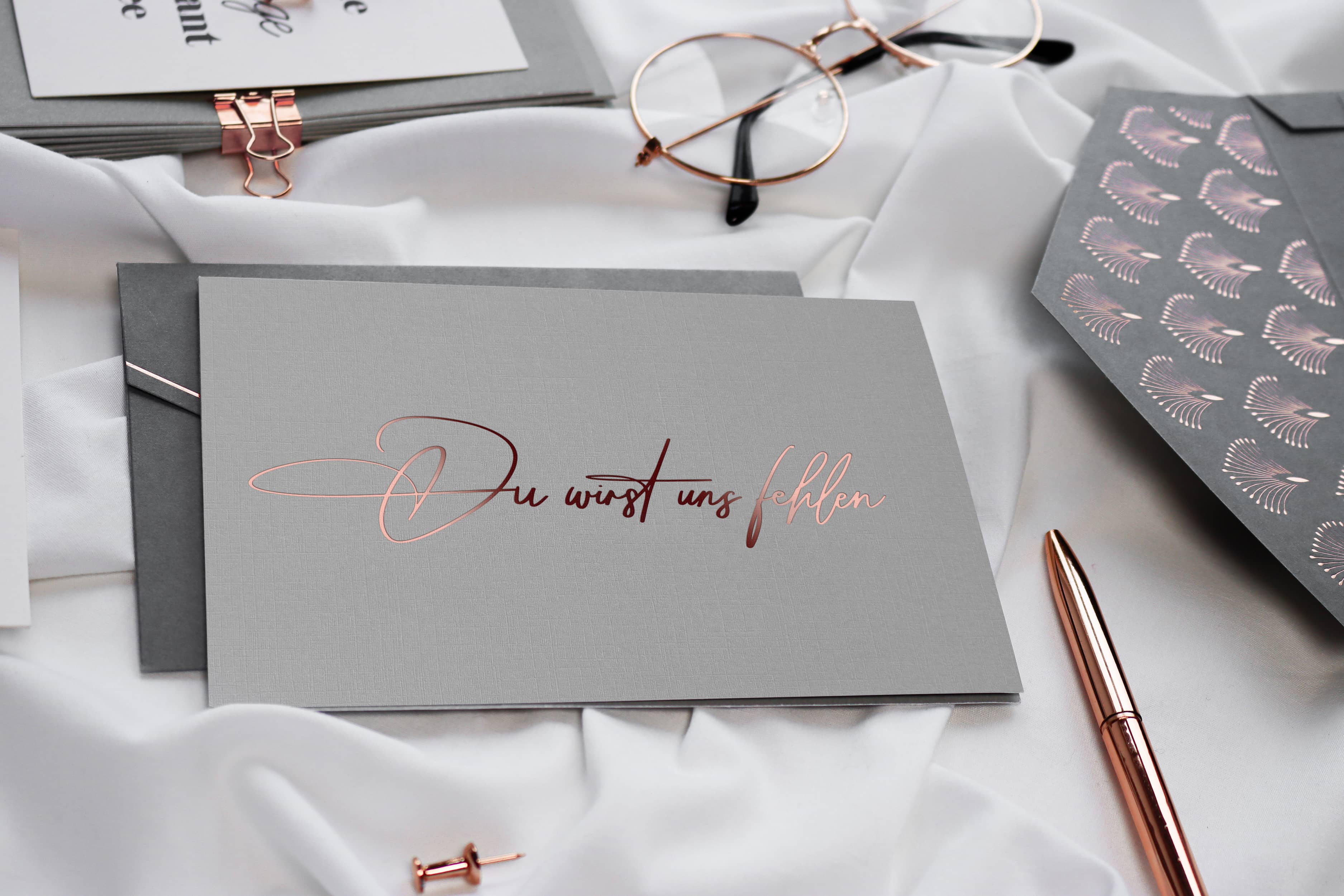 Du wirst uns fehlen Karte GREY