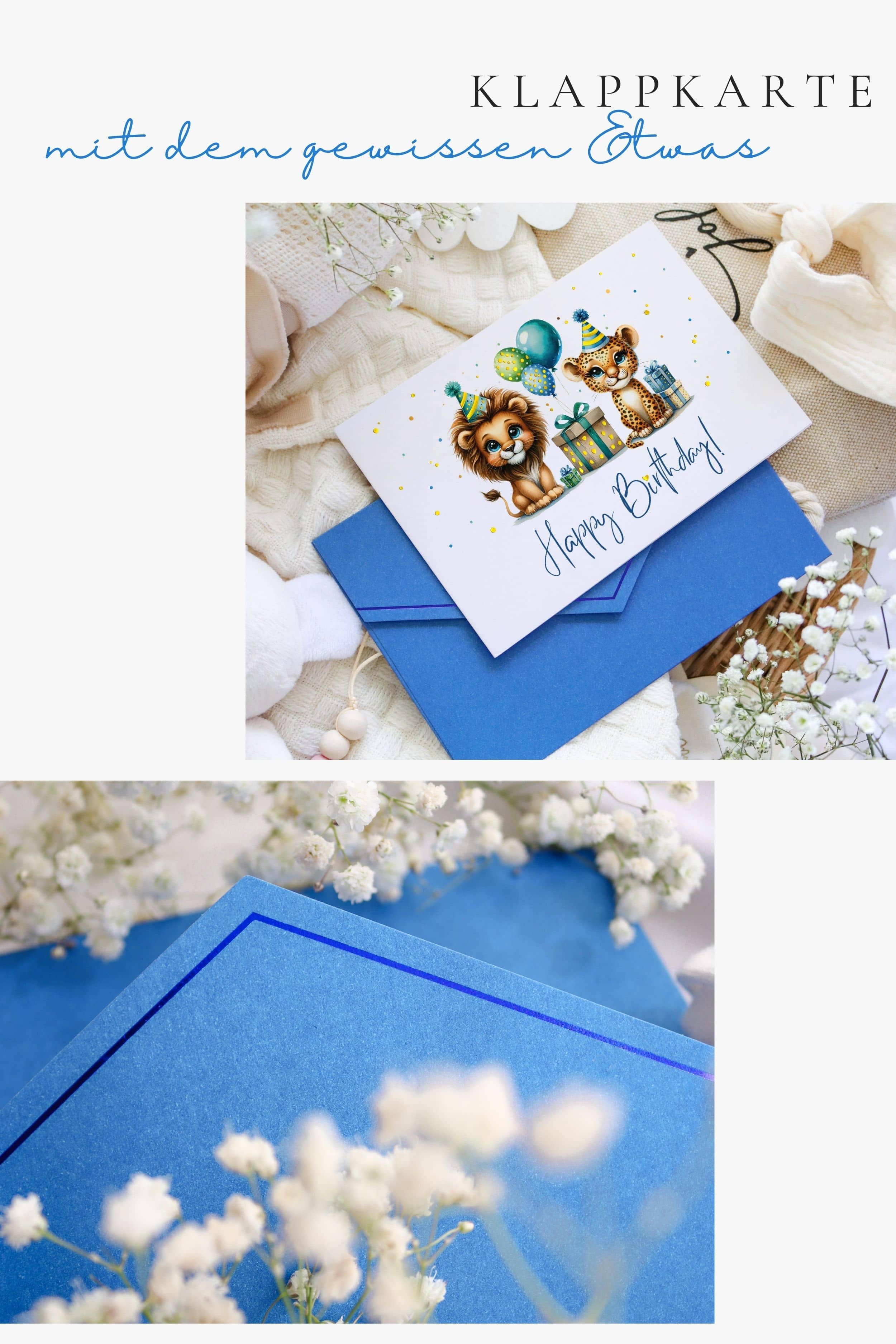 Geburtstagskarte Kinder Jungen PAINTY Blue