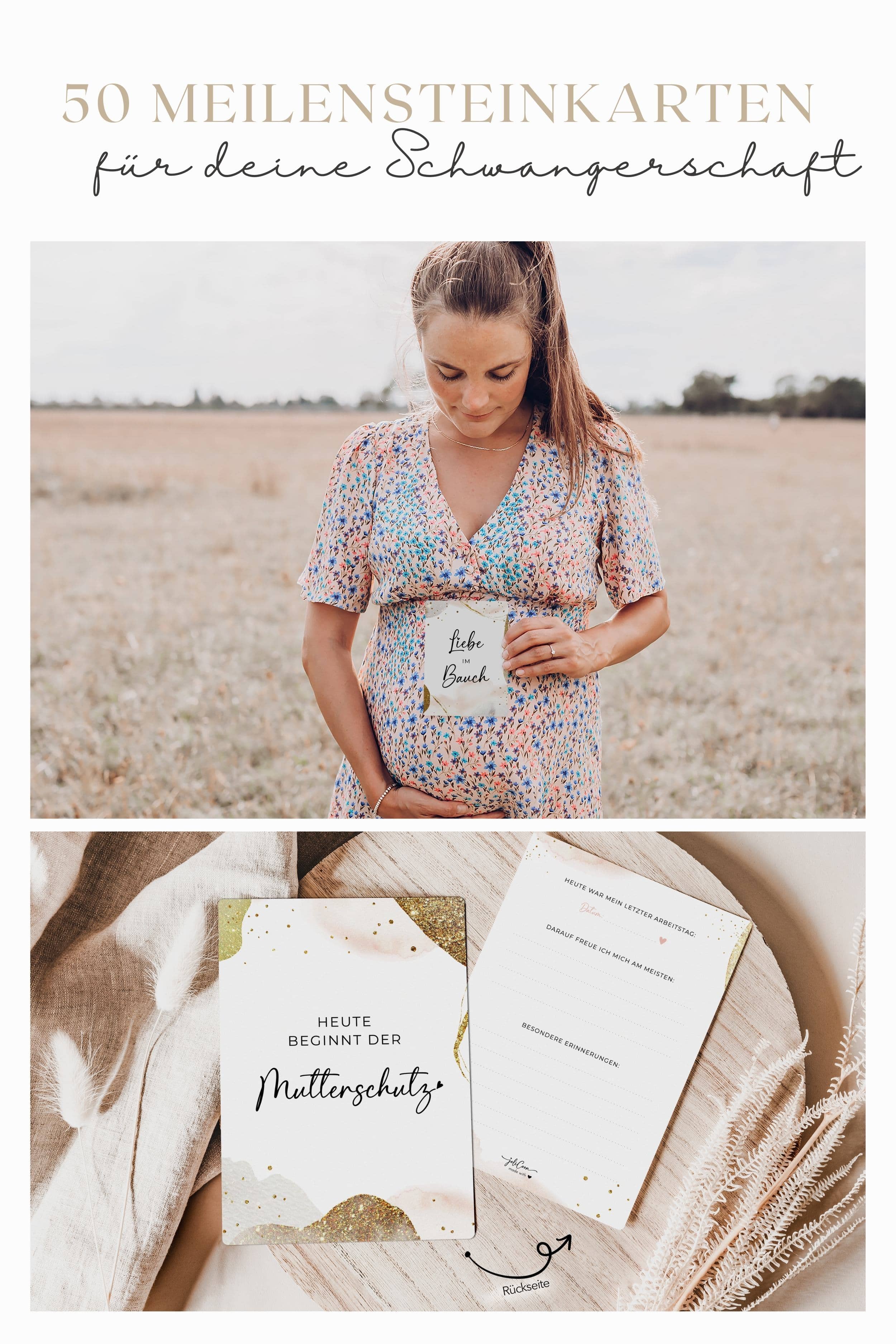 Meilensteinkarten Schwangerschaft Liebe im Bauch