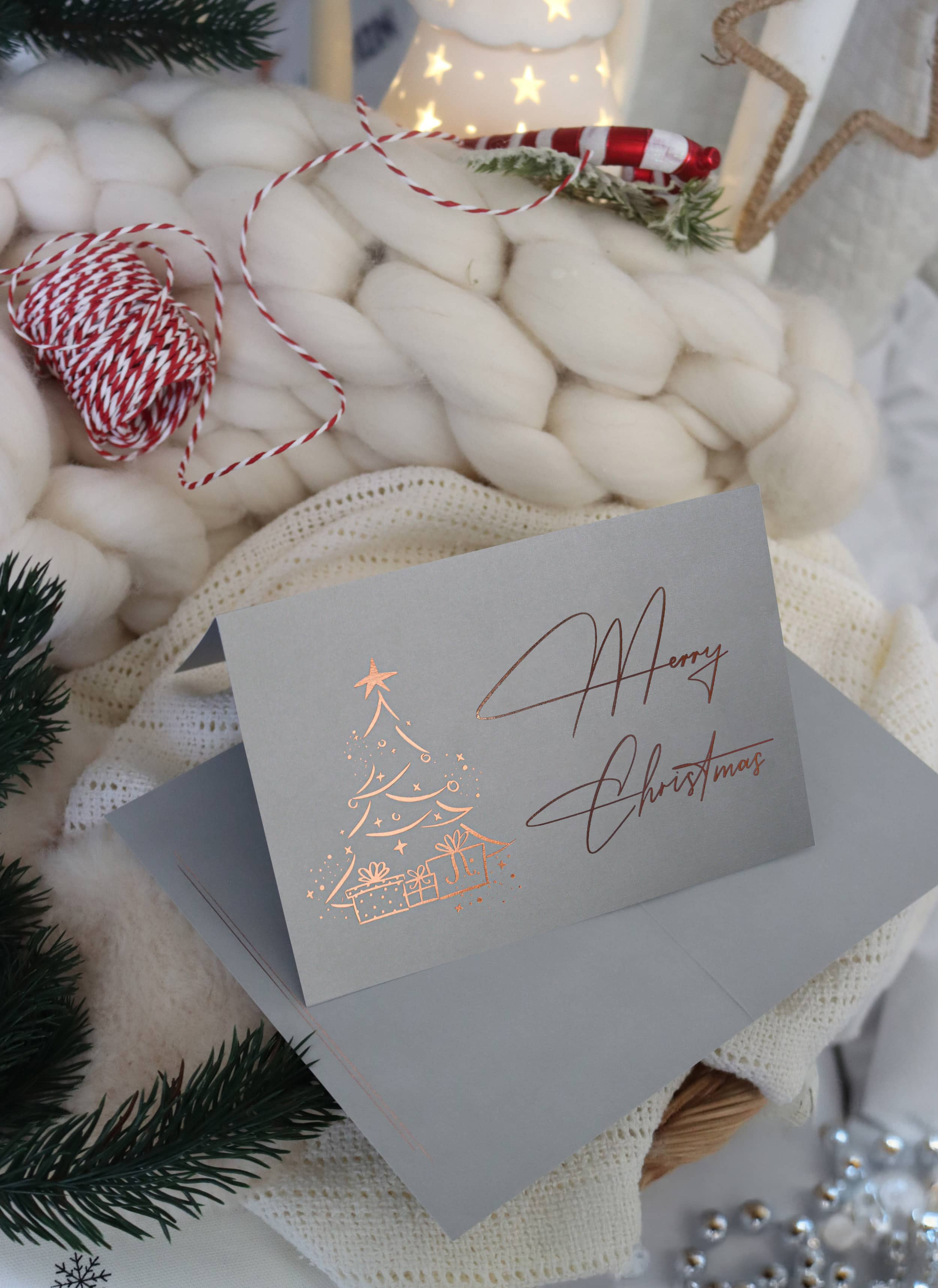 Merry Christmas card GREY