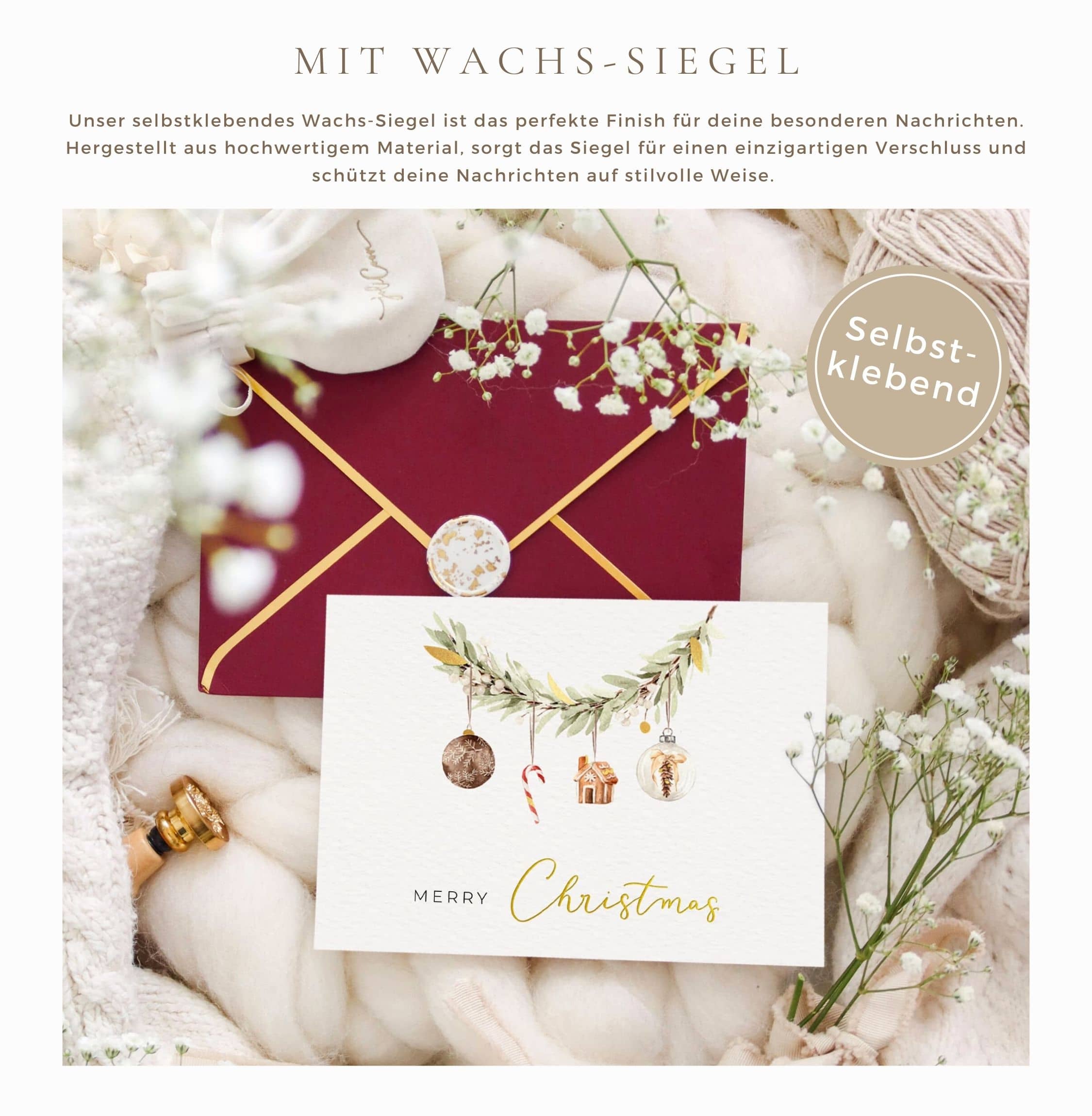 Weihnachtskarte Merry Christmas - Klappkarte
