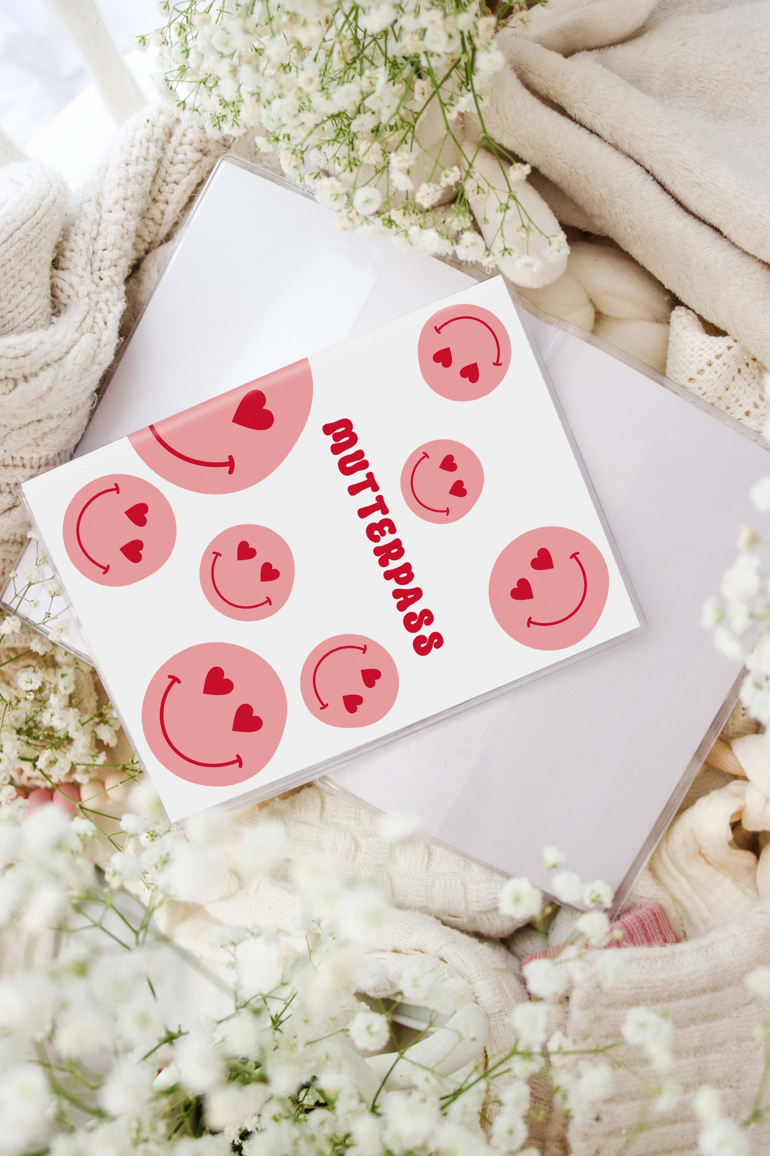Mutterpasshülle Jolioon Geschenk mommy to be smileys love