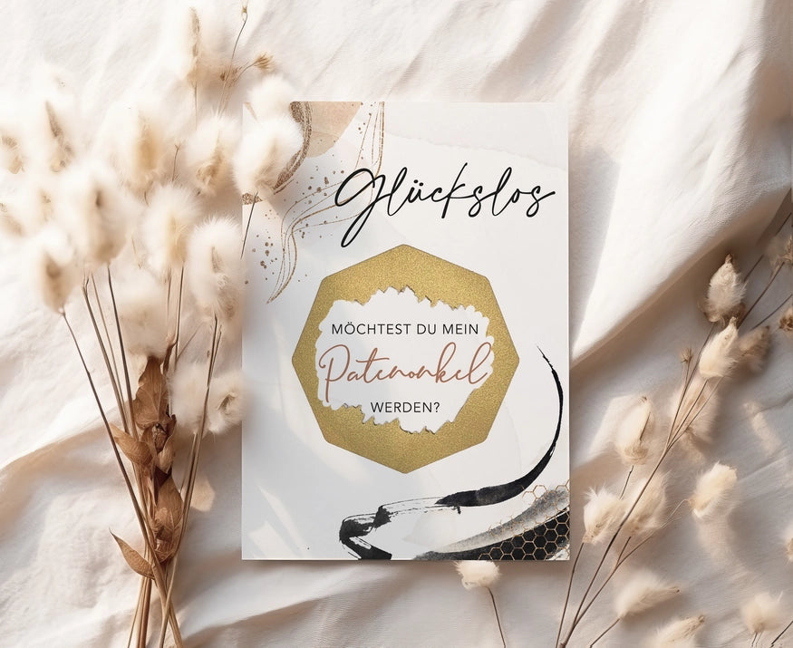 Patentante Patenonkel Rubbelkarte Luxury