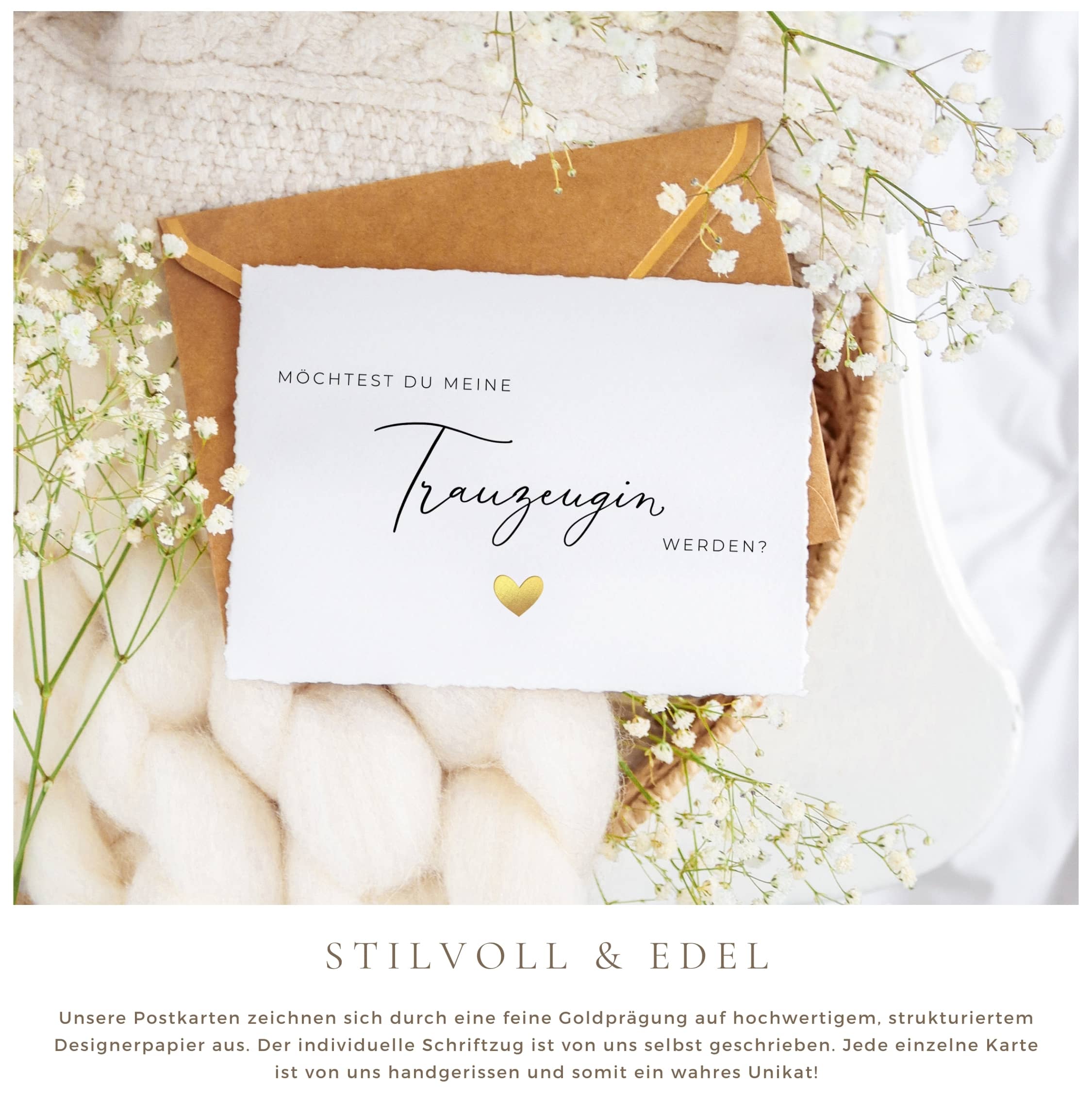 Möchtest du meine Trauzeugin werden Karte handgerissen