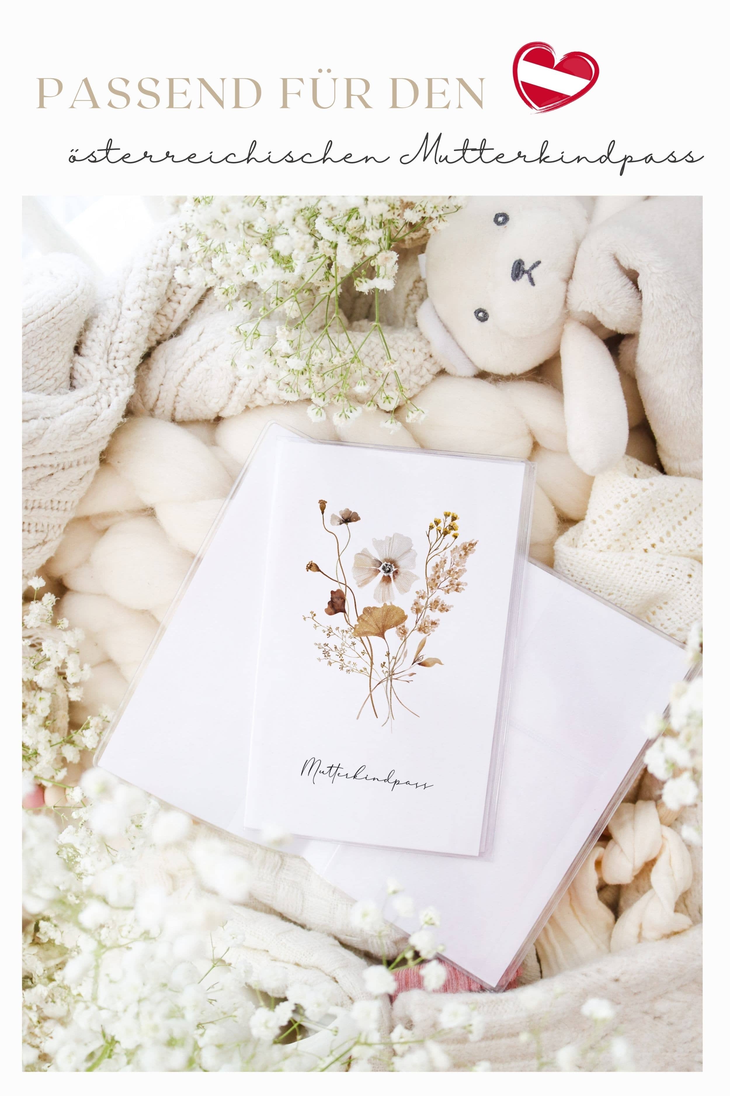 Mutter Kind Pass Hülle Herbstblume