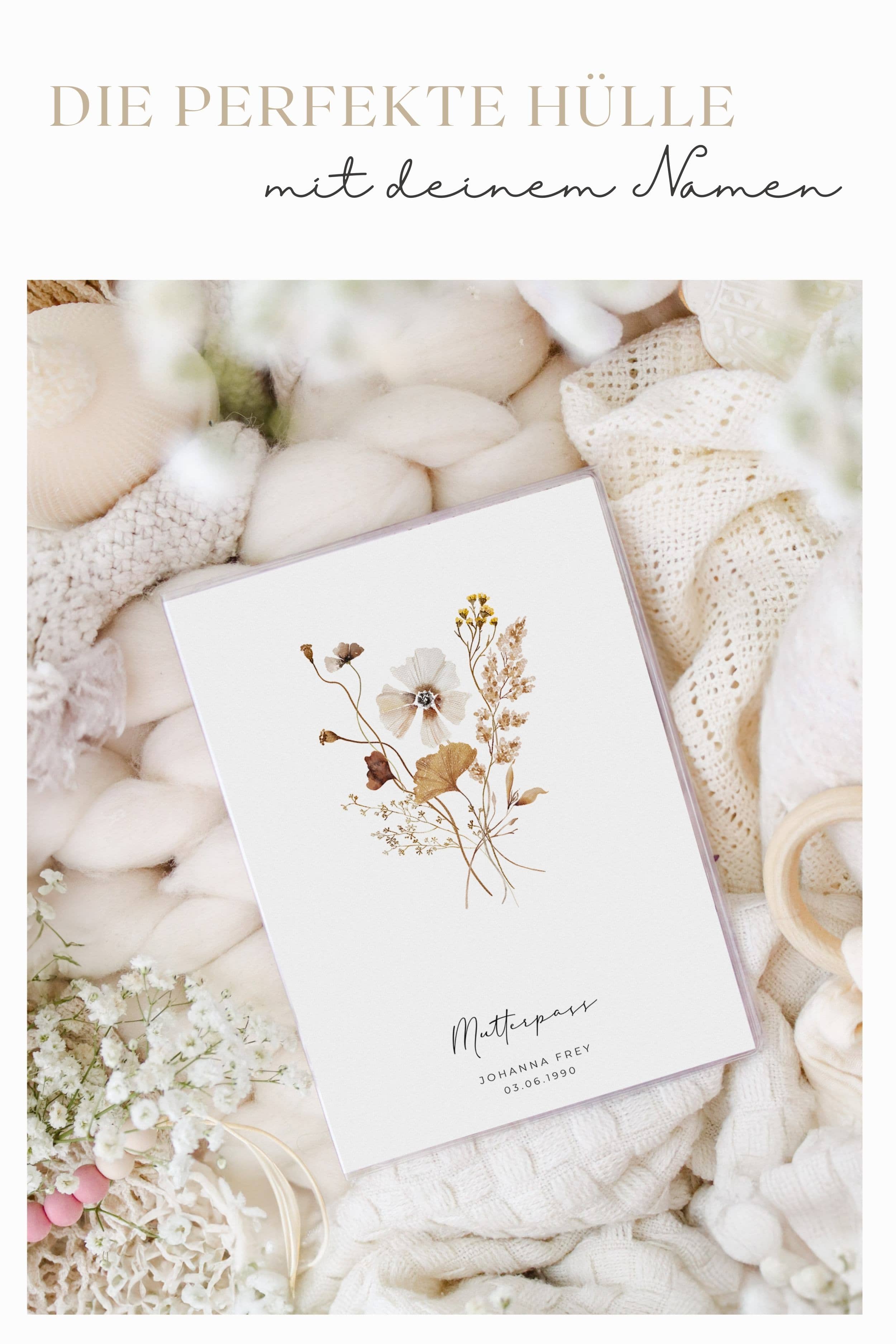 Mutterpasshülle personalisiert Herbstblume
