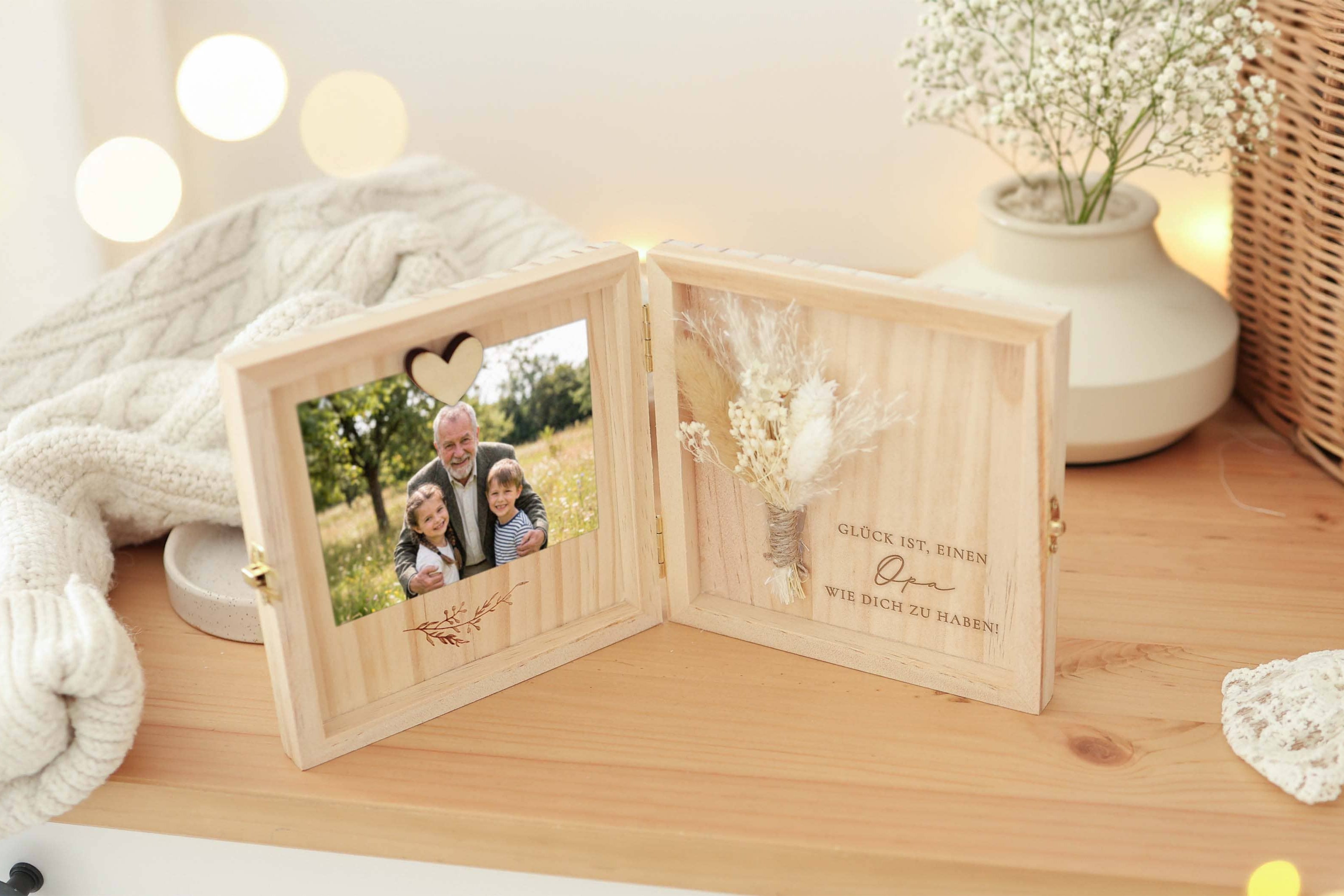 Opa Geschenk Holzbox mit Magent für Foto JoliCoon
