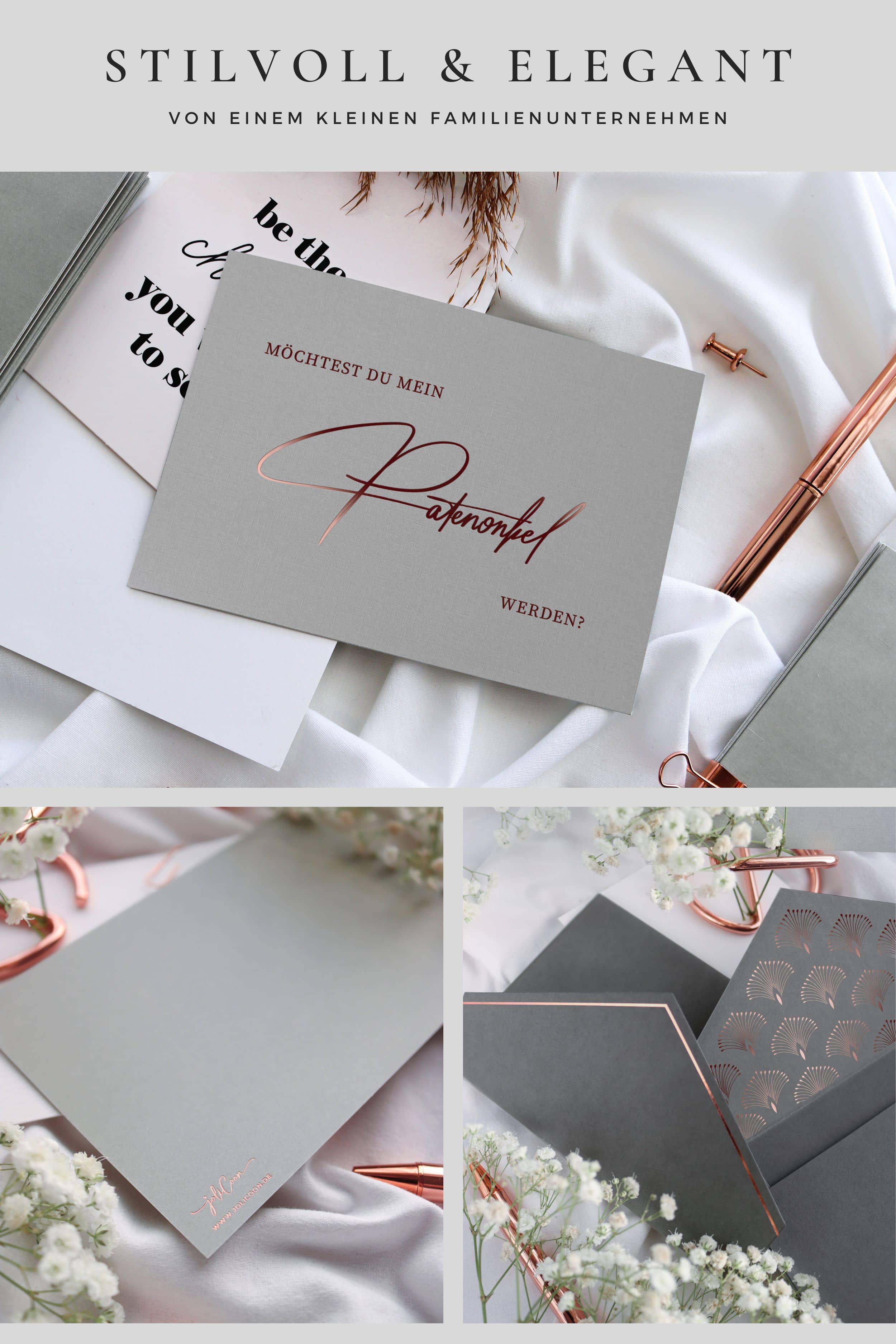 Willst du mein Patenonkel sein Karte GREY