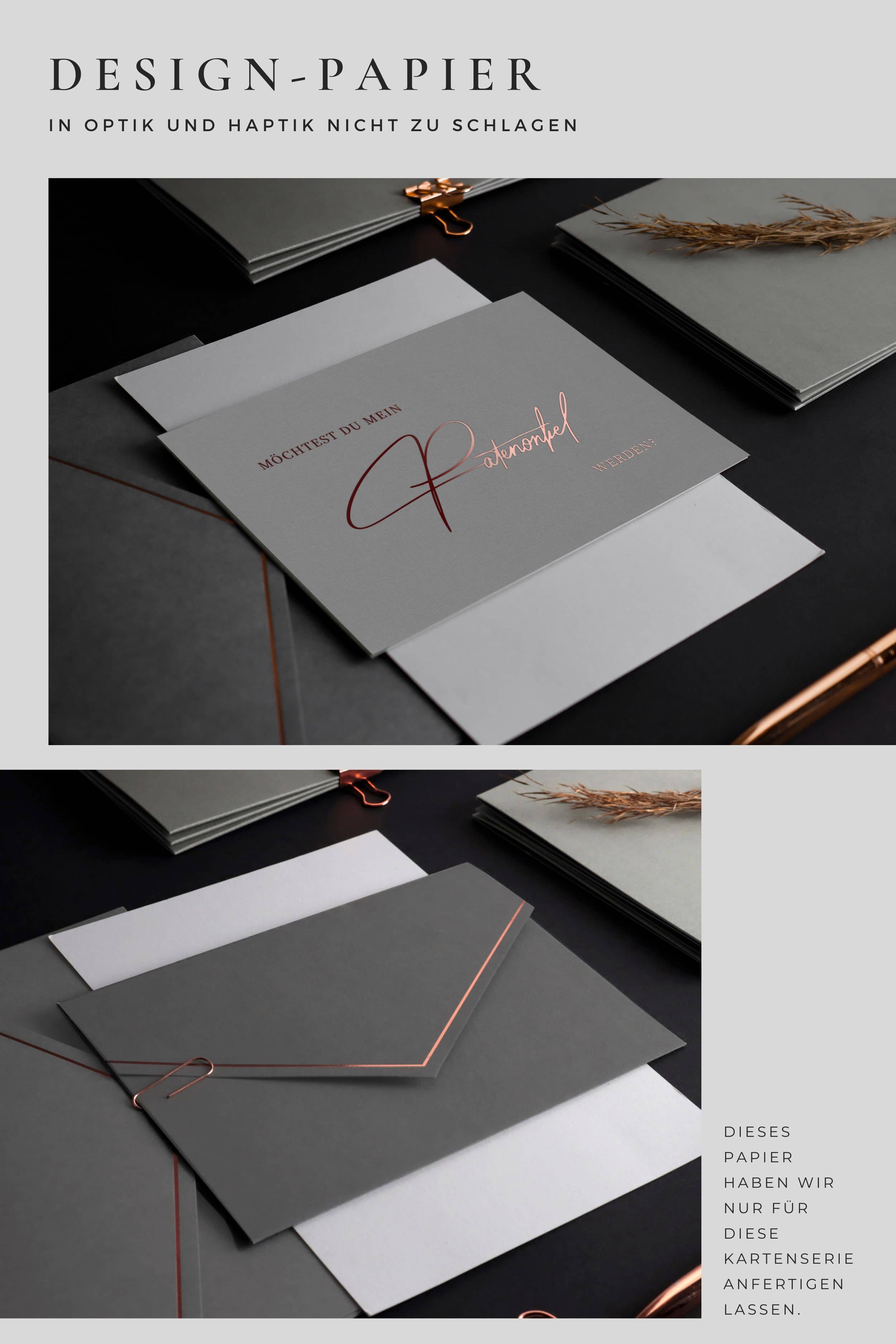 Willst du mein Patenonkel sein Karte GREY