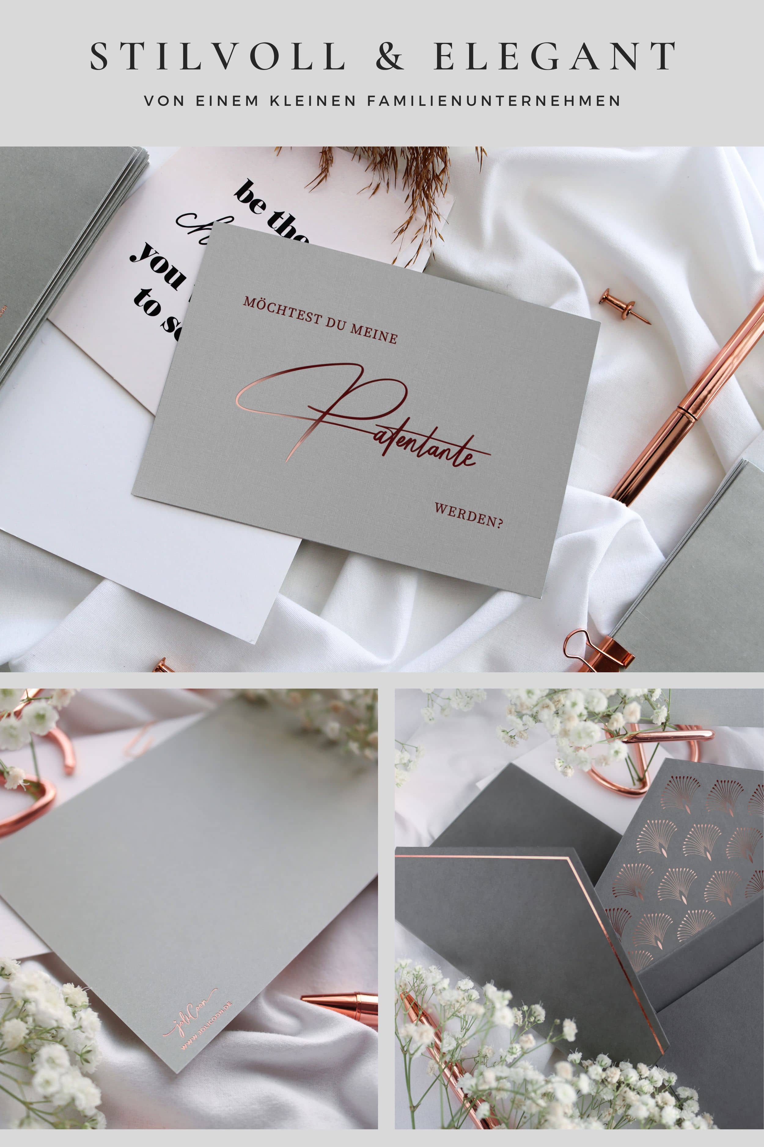 Willst du meine Patentante sein Karte GREY