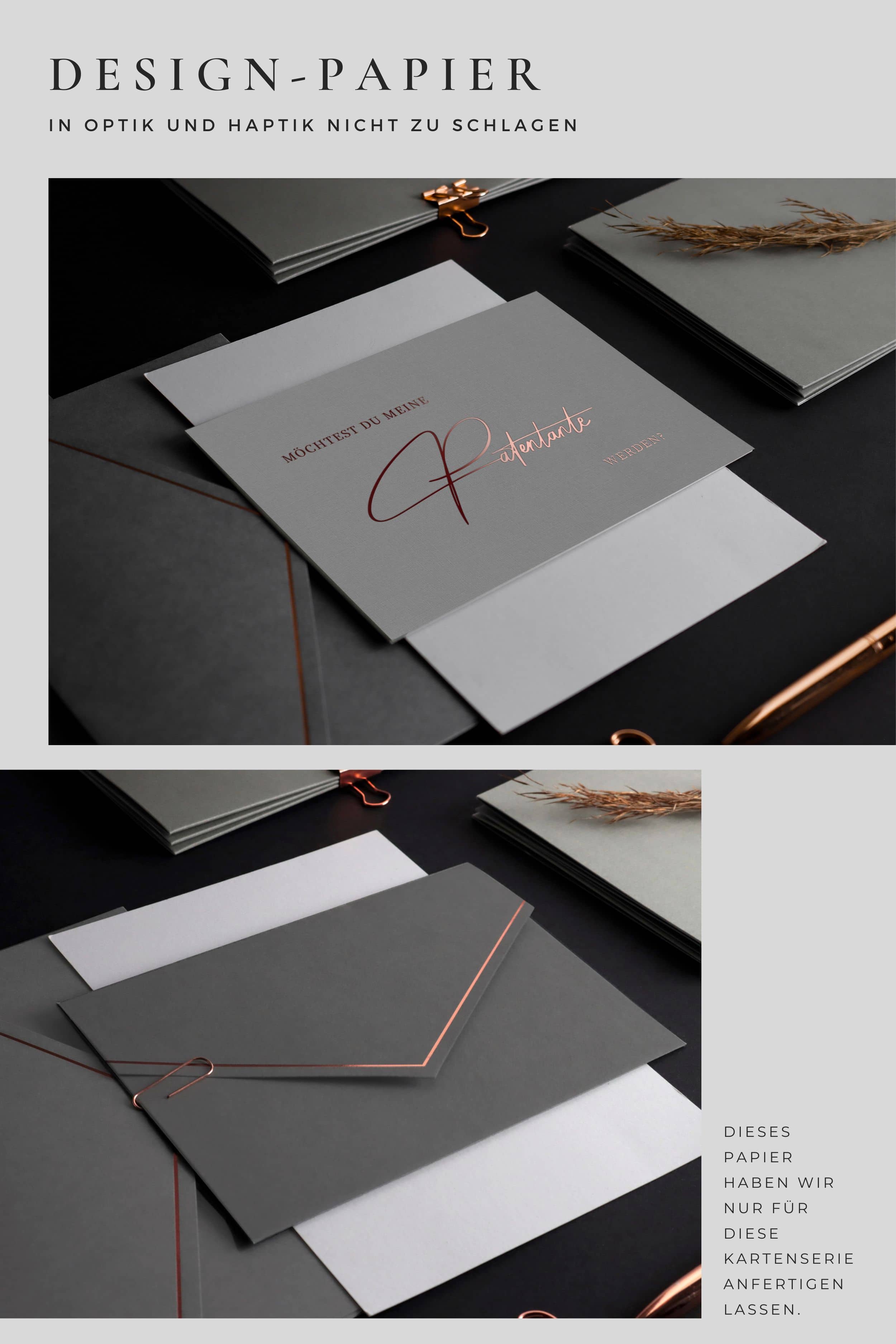 Willst du meine Patentante sein Karte GREY