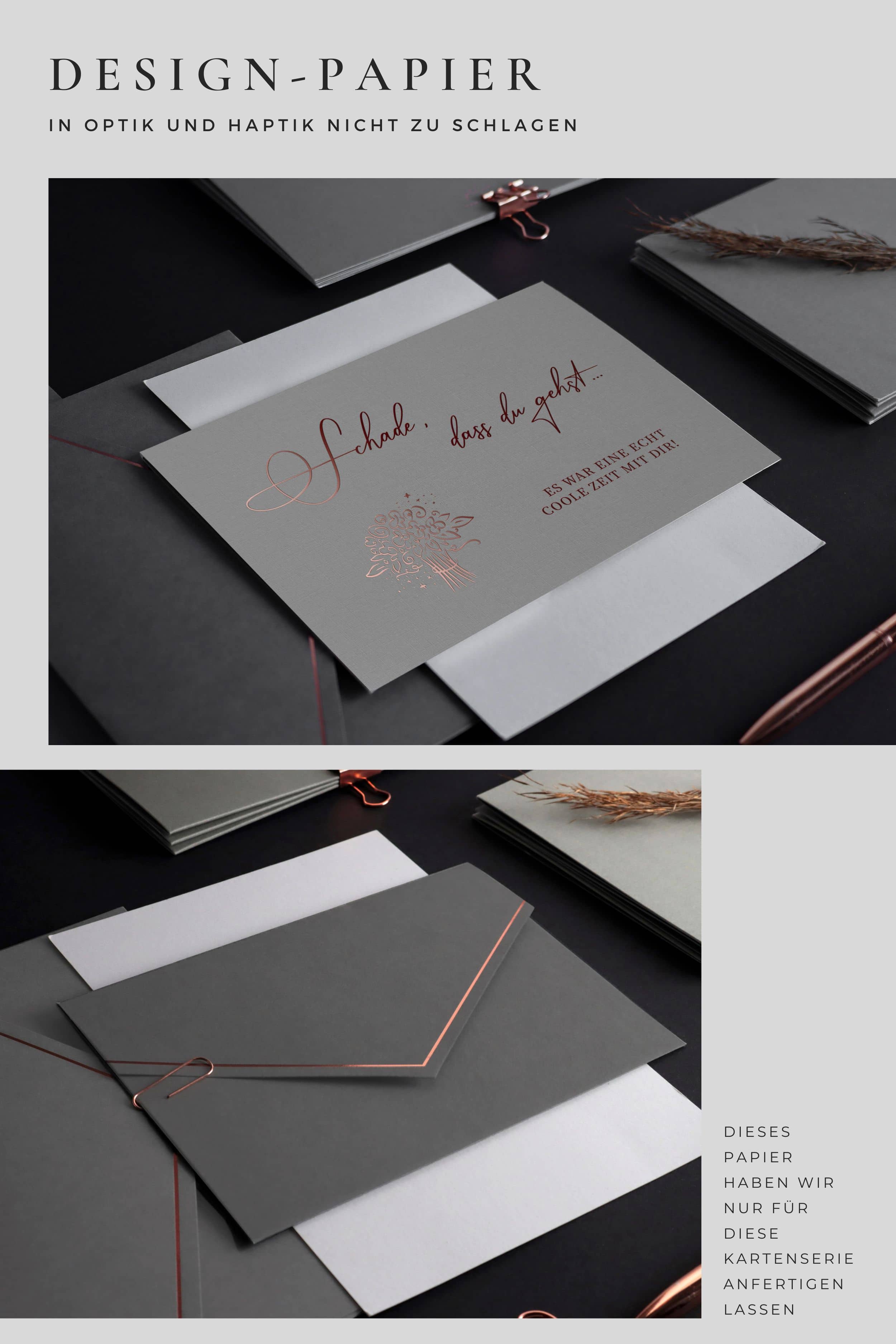 Abschiedeskarte Schade dass du gehst GREY