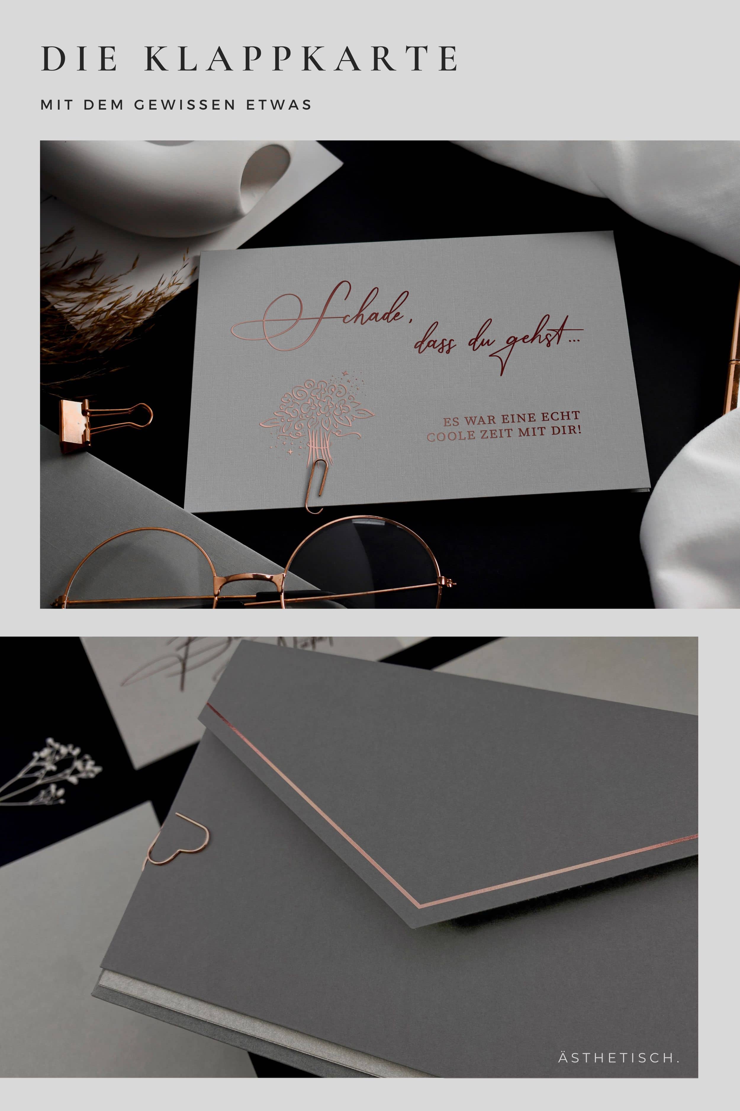Abschiedeskarte Schade dass du gehst GREY