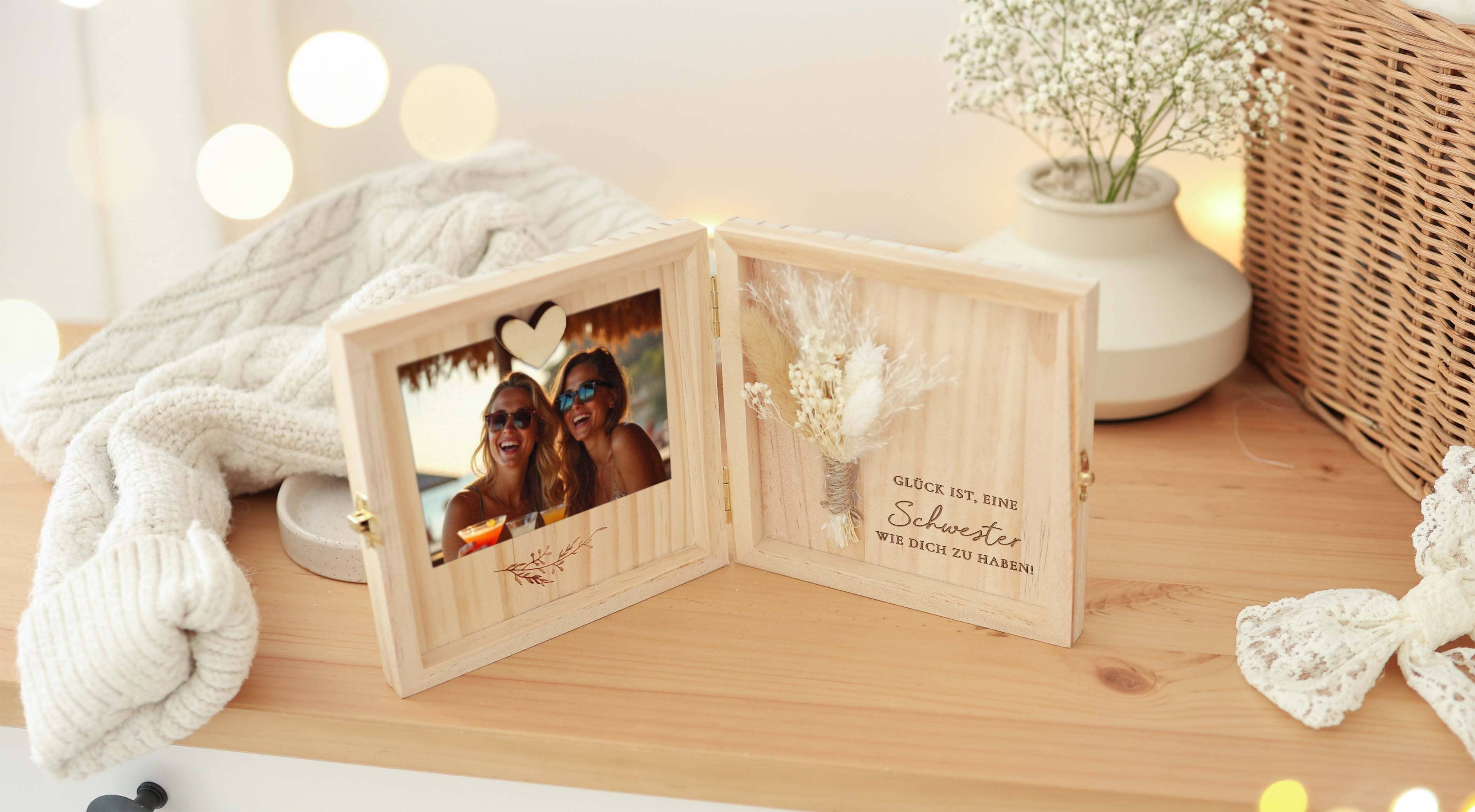 Schwester Geschenk Holzbox
